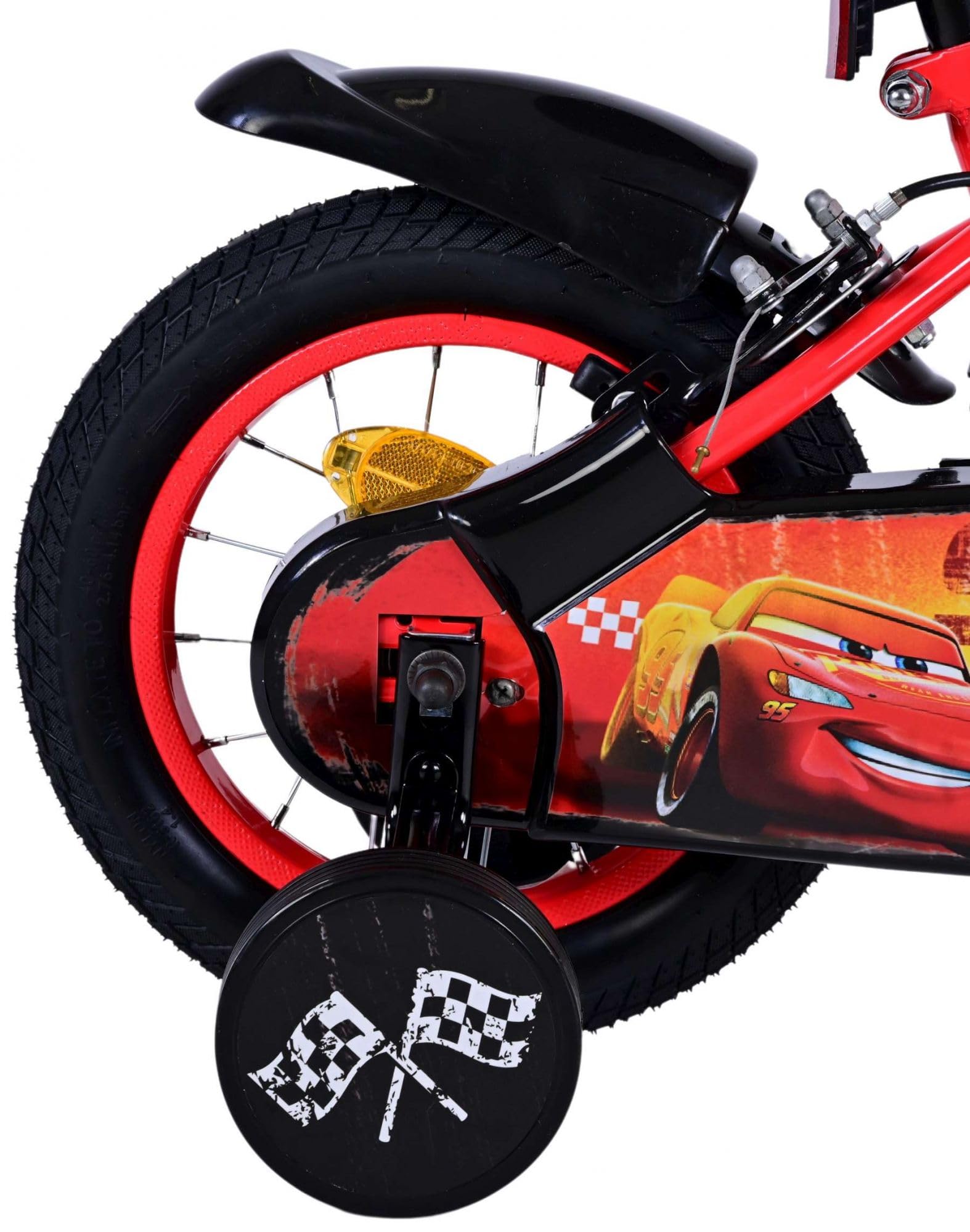 Disney Cars - Bicicletta per bambini da 12 pollici con due freni a mano, sicurezza, comfort e divertimento in uno!
