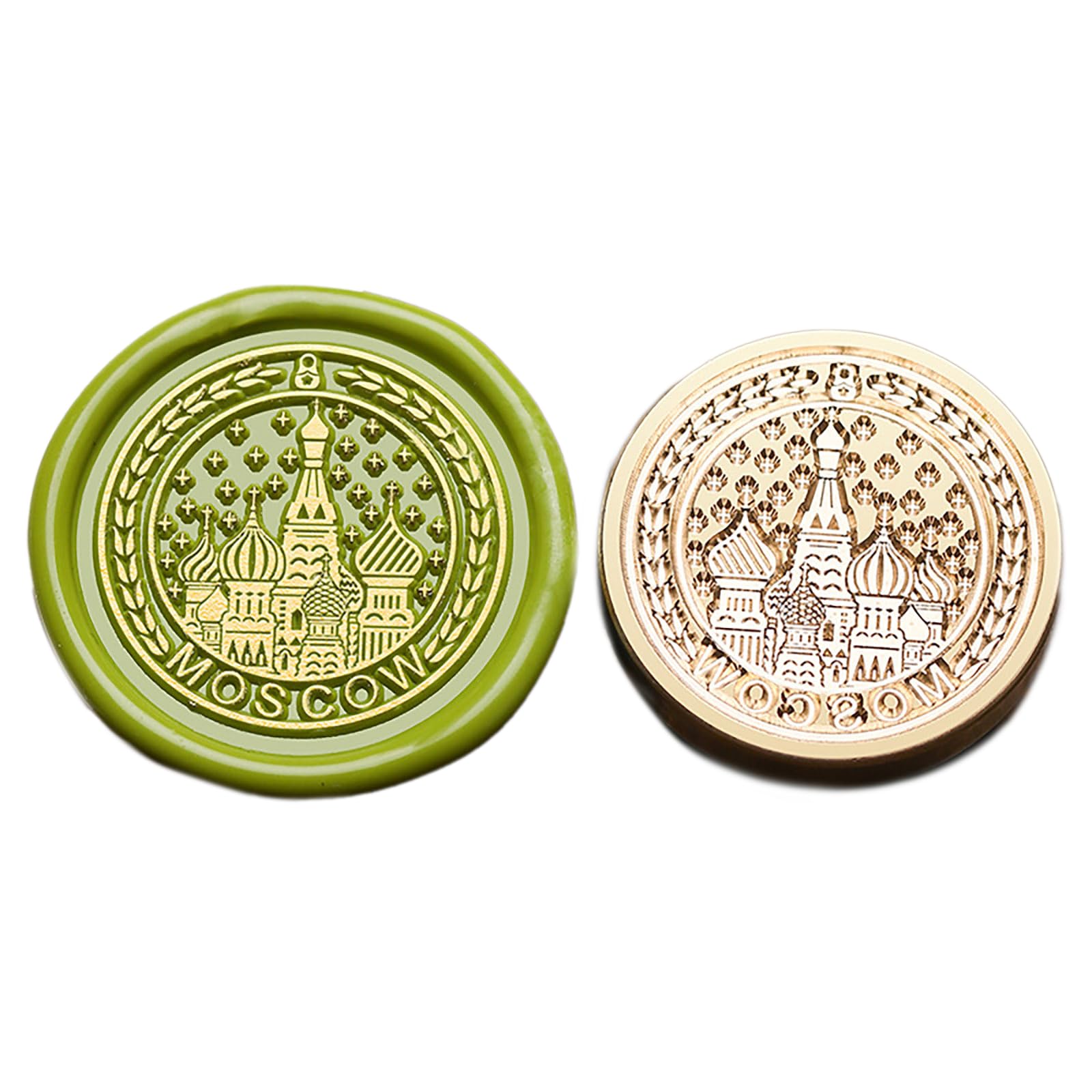 Jazuaiao Seal Stamp for Seal Envelope Craft Embellishment City Landmark Building Pattern Stamp Head for Scrapbooking Packaging