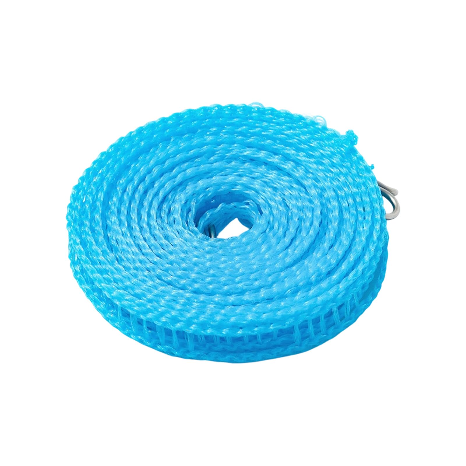 Braided Nylon Clothesline Rope 32.8 Ft with Hanger Slot Design and Hooks, Portable Laundry Line for Apartment Balcony, Travel and Camping Drying Travel Washing Line Camping Laundry Rope Hanger Balcony