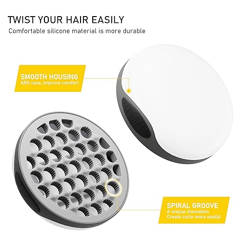 Miniatura 8 de Cepillo de silicona con peine de púa, peine para rizar el cabello con cavidades espiralizadas, herramienta de cabello de uso de dos caras para rizos