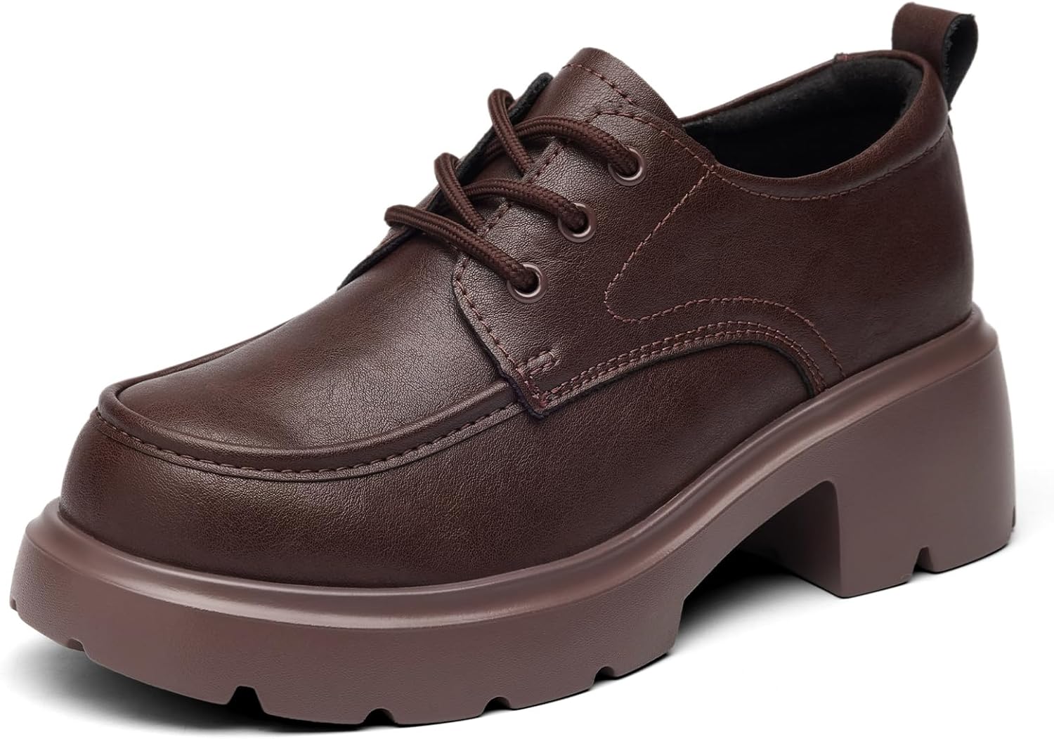 Oxford Shoes for Women Platform Chunky Loafers Lace Up Casual Business Work Shoes