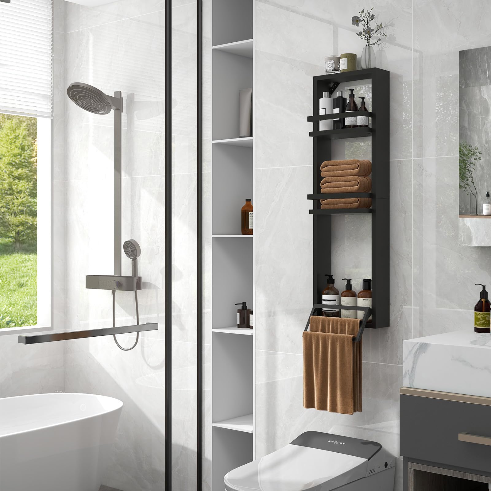 YU YUSING Porta Asciugamani Bagno 3 Ripiani, Mensole per Bagno