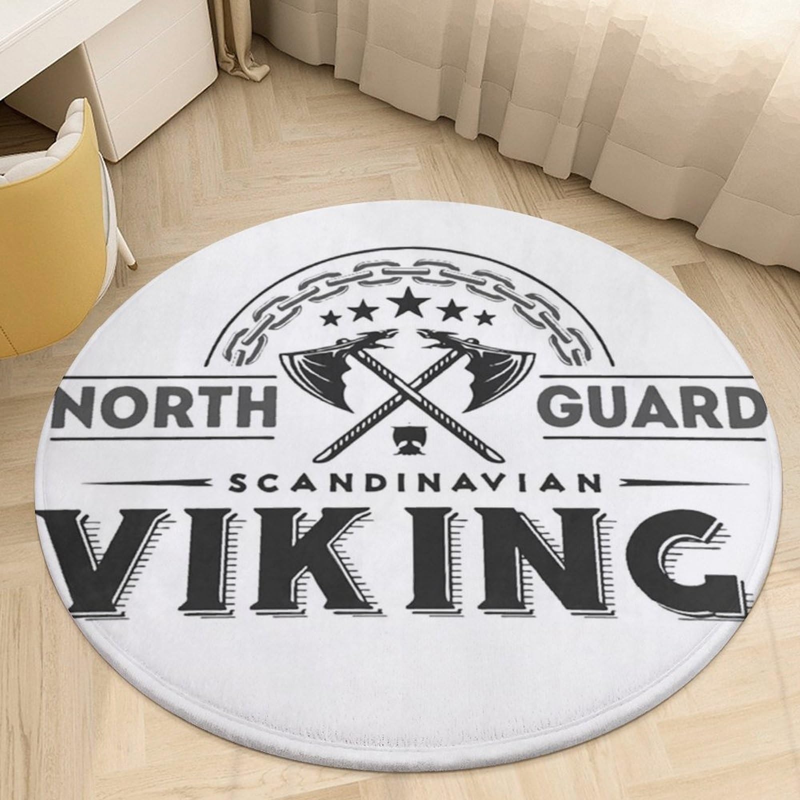 Tapis viking de salon antidérapant pour protéger le parquet sous une chaise