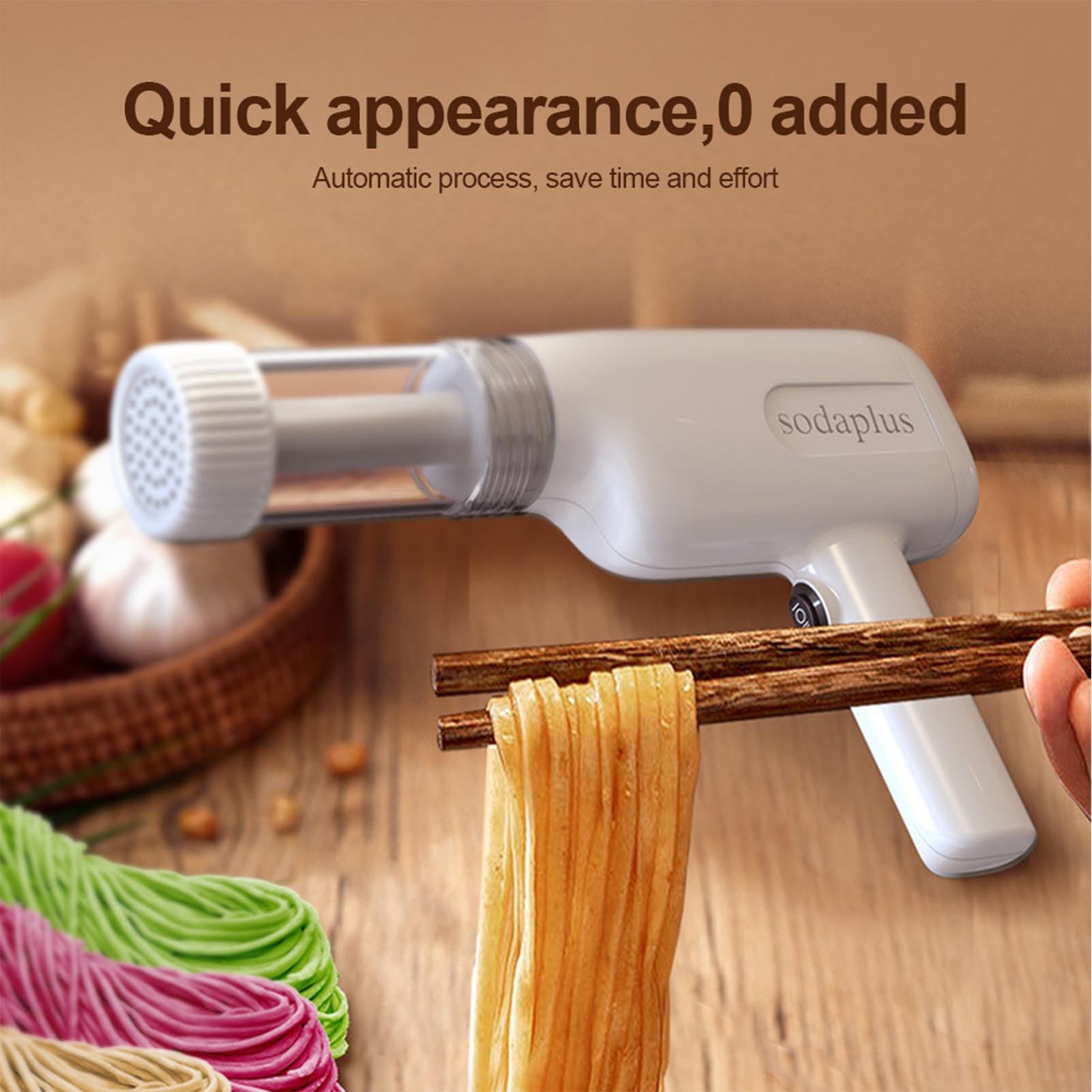 Máquina Eléctrica para Hacer Pasta, Fabricante de Fideos con 6 Troqueles, Máquina Portátil para Hacer Espaguetis una Gran Familia