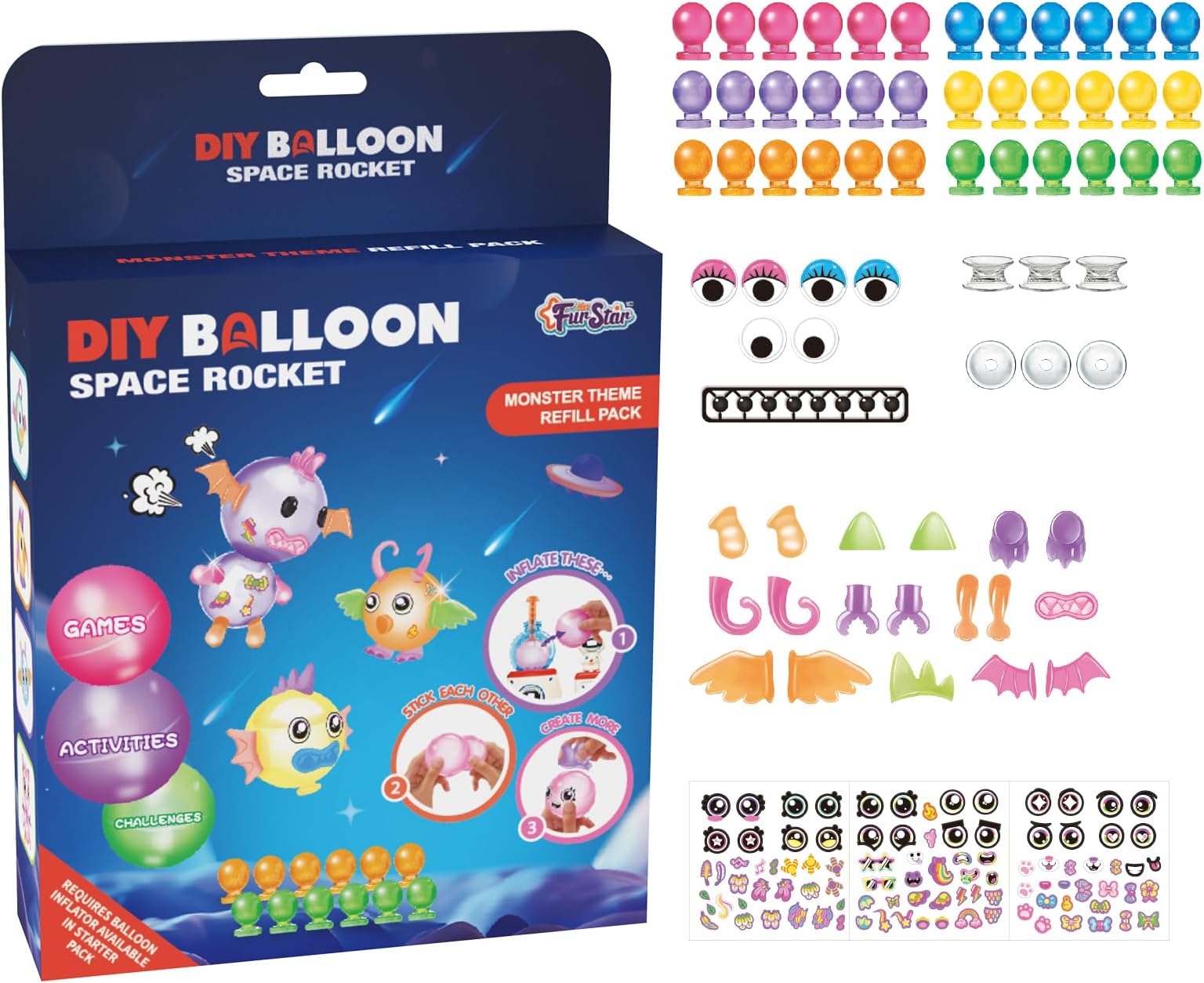 DIY Space Rocket Balloon Craft Accessories Set