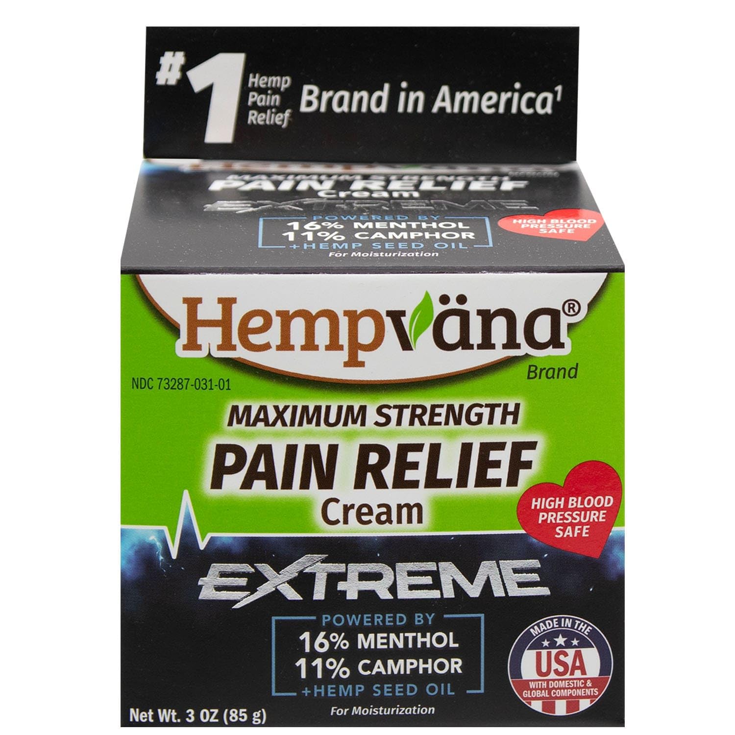 Hempvana Extreme Pain Relief Cream, 16% Menthol & 11% Camphor, Hemp Oil — Amazon image 2