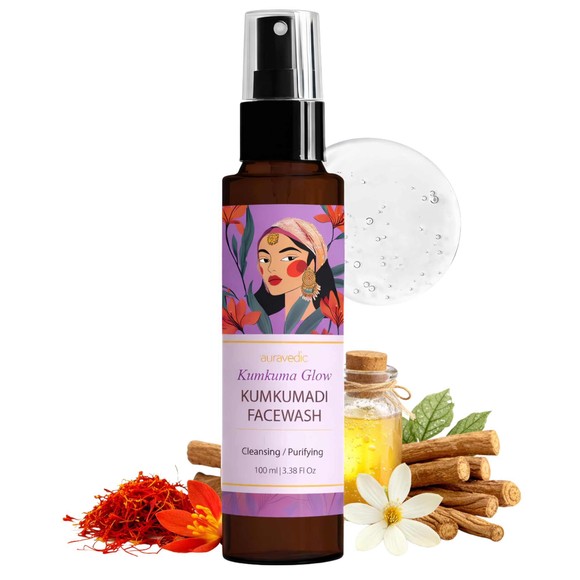 Kumkumadi Face Wash For Dry Skin Women Men Best Facewash For Acne and Dark Spots Kumkumadi Oil Niacinamide Face Wash For Oily Skin Dry and Combination Brightening Skincare Routine