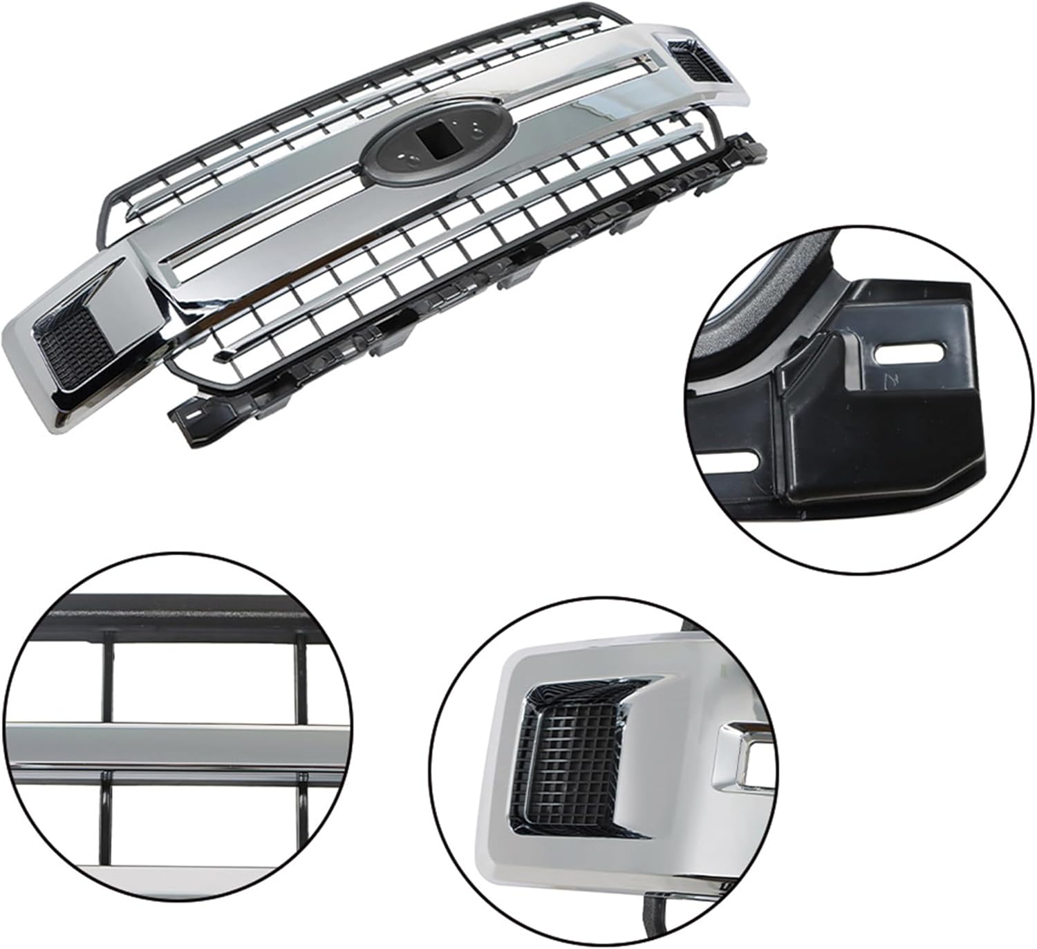 Chrome Front Upper Grille Replacement for F150 Pickup 2018 2019 2020 Replacement for JL3Z8200EA