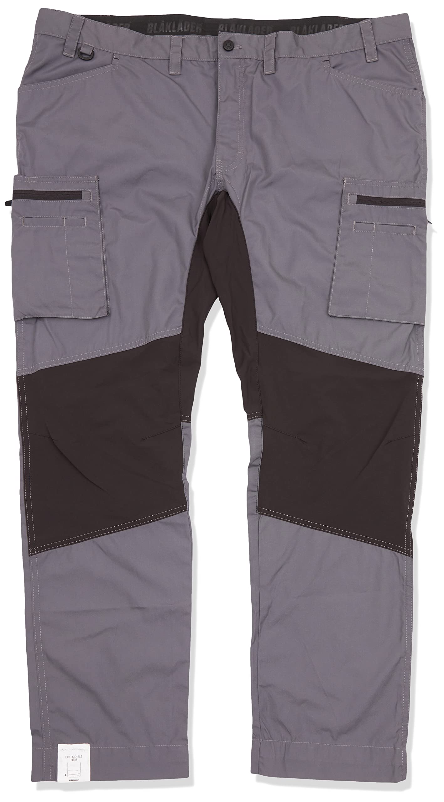Blaklader 145918459699C48 Service Stretch Work Trousers, Medium Grey/Black, Size C48