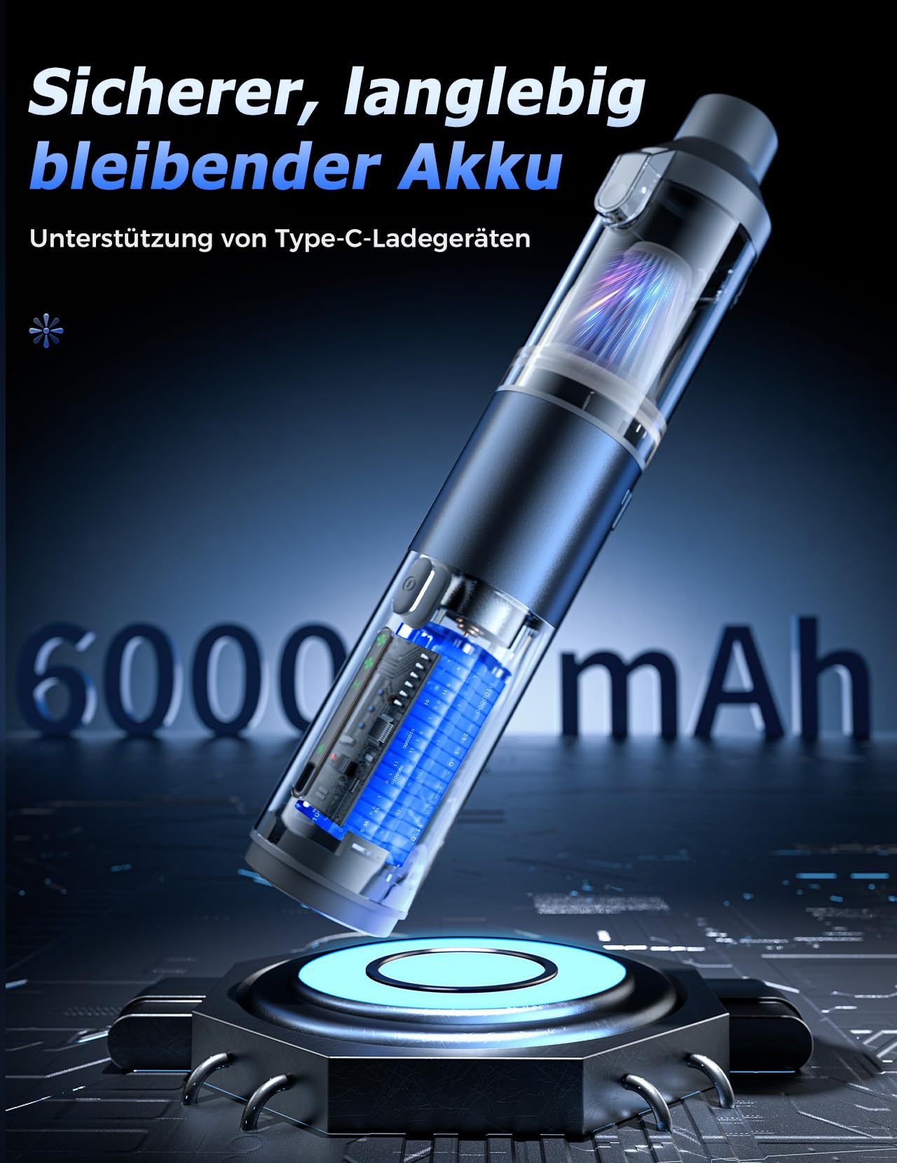 Handstaubsauger Akku, 4-in-1 Autostaubsauger Akku, 16000PA Auto Staubsauger Stark, 30 Min Laufzeit, USB-C Ladung, Mini Staubsauger für Auto, Haustiere, Sofa, Tastaturen, Büro