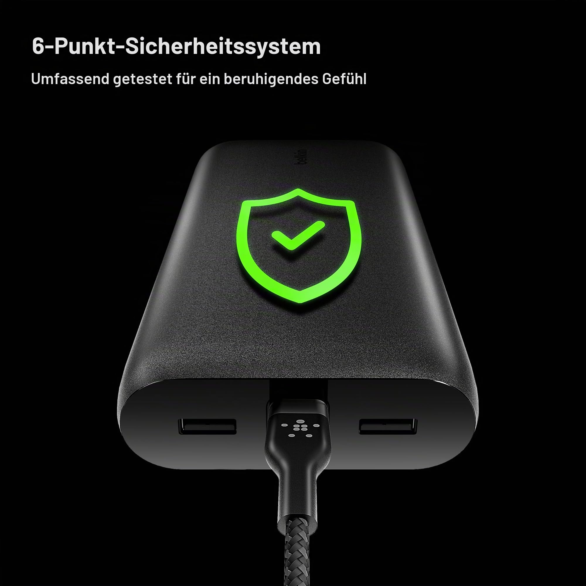 Belkin BoostCharge 26000mAh Power Bank USB Ports zum Schnellladen – Schwarz