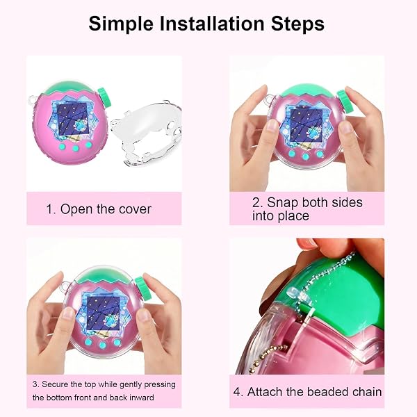 Per Tamagotchi Paradise Console di gioco Custodia rigida per PC Anticaduta Custodia protettiva trasparente Accessori per giochi antiscivolo (Trasparente) - 2