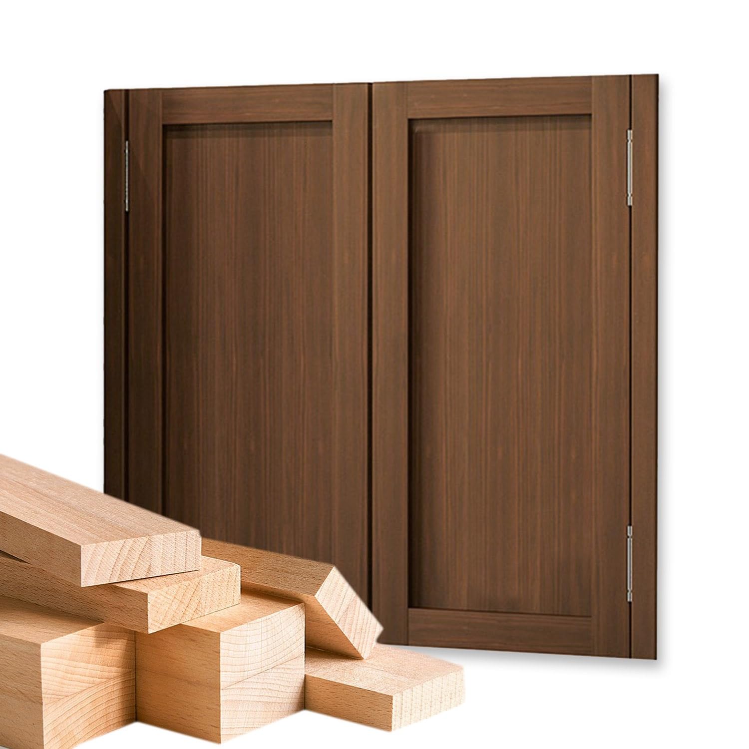 Portes de salon en bois avec charnières pour un bureau cosy