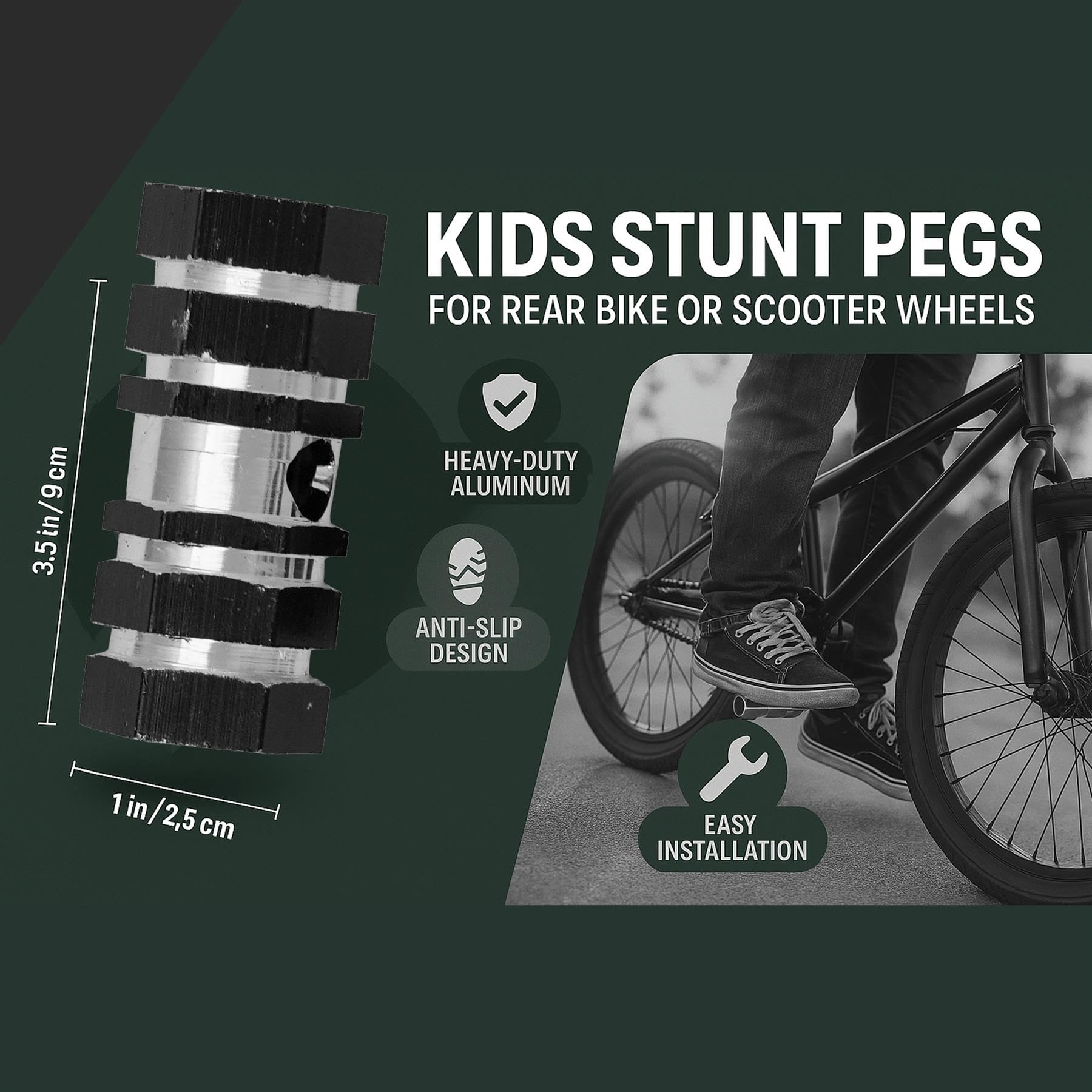 2 piezas de estribos de bicicleta de aleación de aluminio antideslizante plomo reposapiés de bicicleta de acrobacias, pasajeros, accesorios de ciclismo