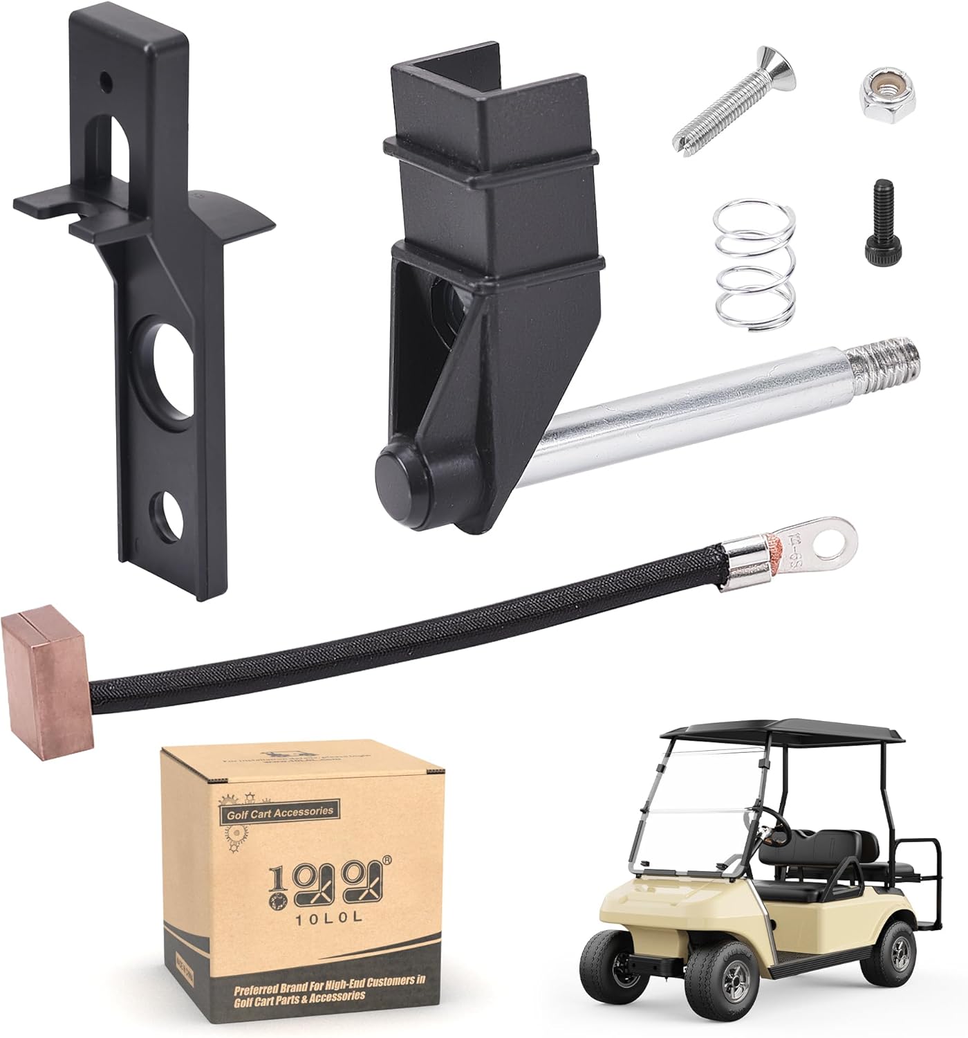 10L0L Club Car DS 36V 1988+ V-Slide Wiper Arm,Brush and Bracket w/Spring Screw,OEM 1013887 1014017 1013860
