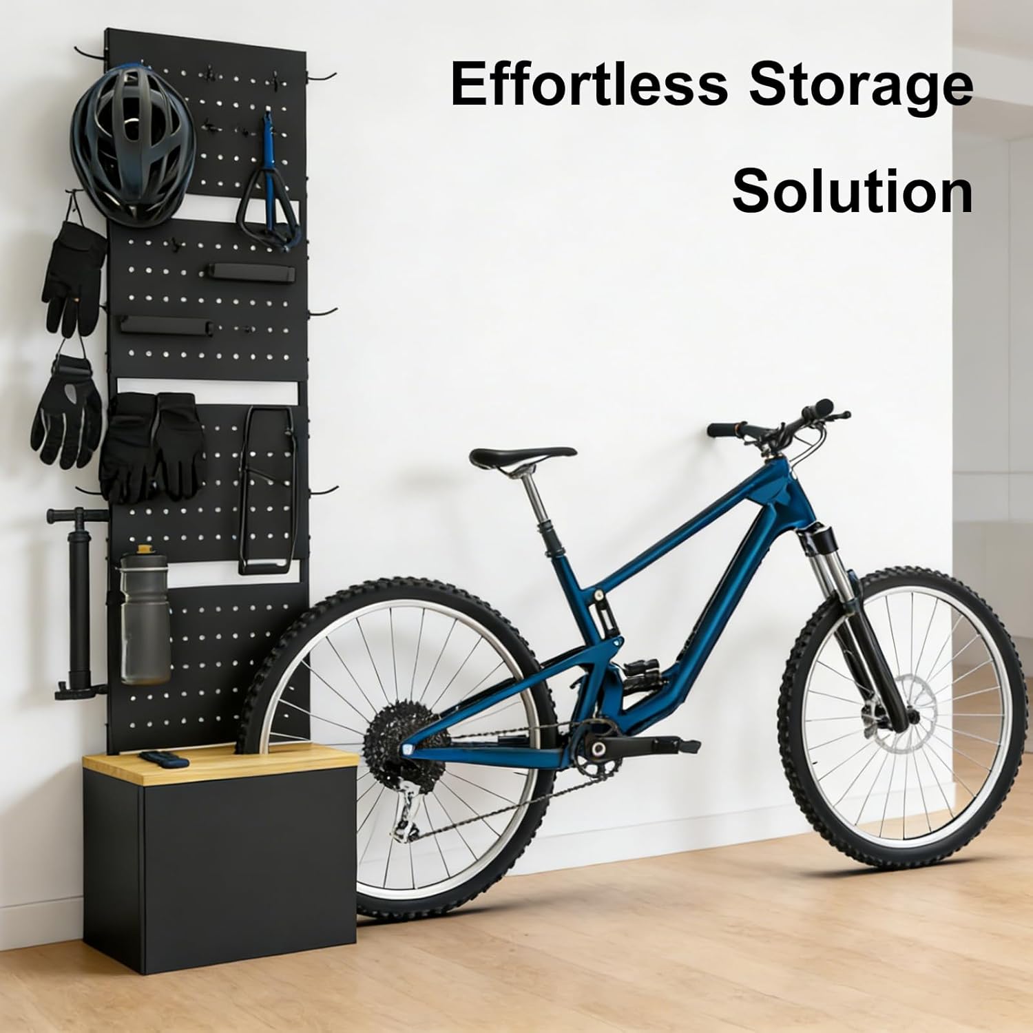 Bicycle Parking Box 4-in-1: Bike Rack, Storage Box, Shoe Bench & Organizer Shelf - For Garage, Entryway, Balcony - Space Saving Design with Large Storage Capacity (US Power Plug black)