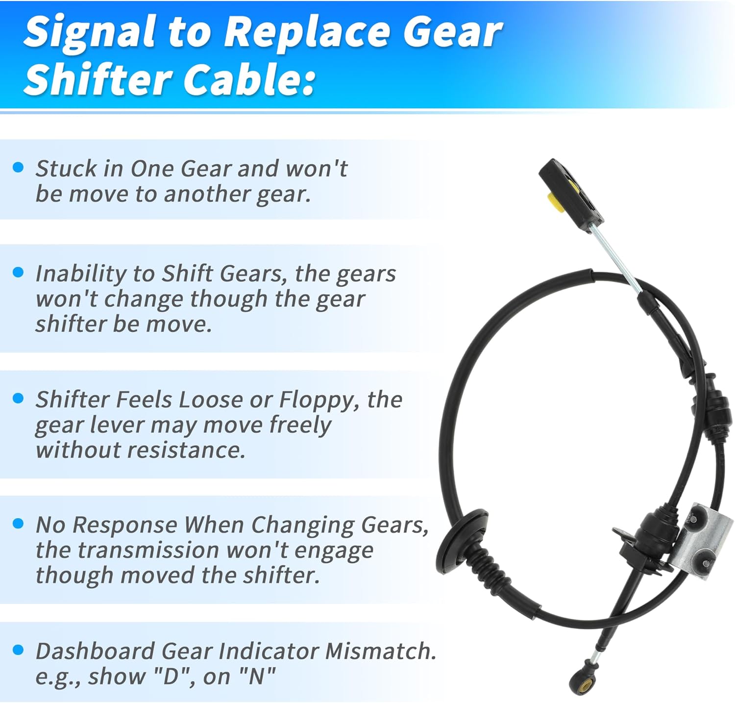 No.JC3Z-7E395-D Automatic Transmission Gear Shift Cable for Ford F-250 F-350 Super Duty 17-22 for Ford F-450 F-550 17-19 6 Speed 6R140 A/T Auto Trans Range Control Lever Cable