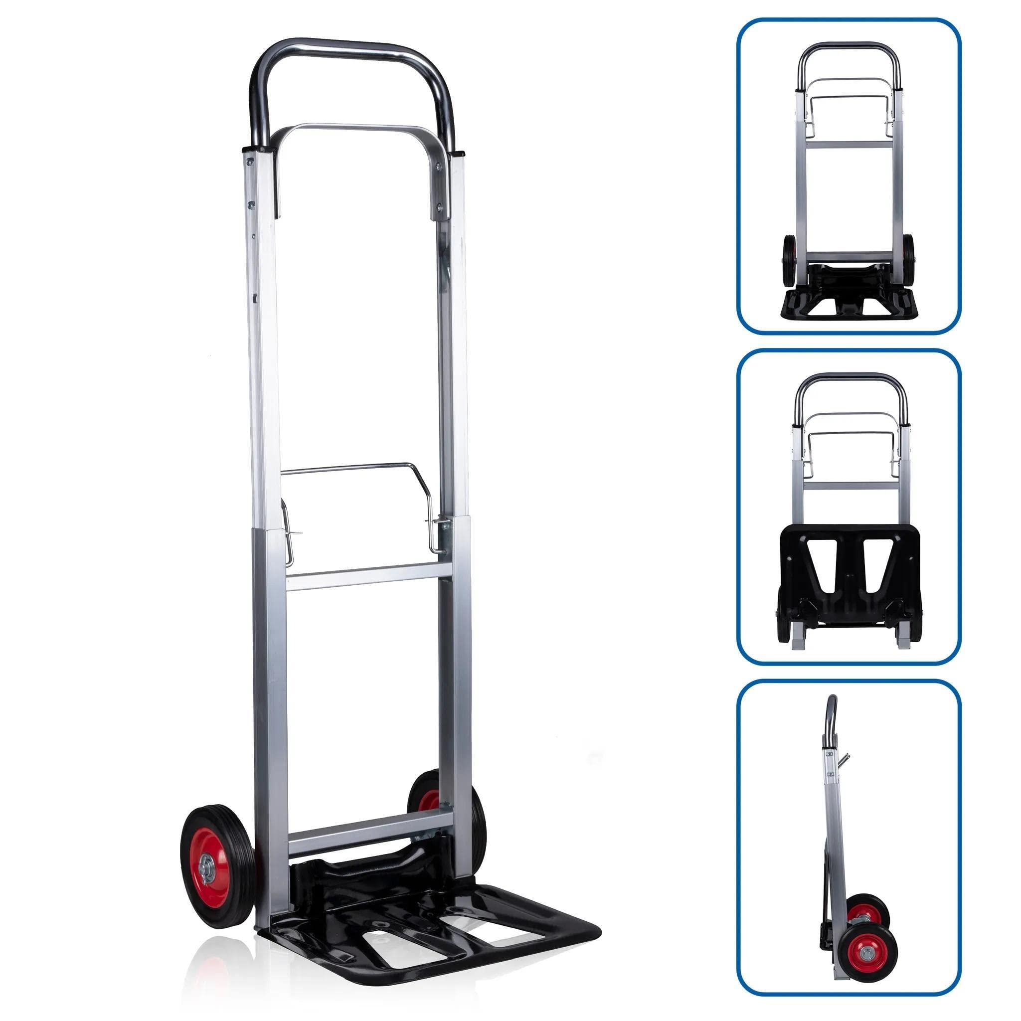 Kinzo Carretilla Plegable de Aluminio, 90 kg, para mudanzas, Camping, Compras, etc