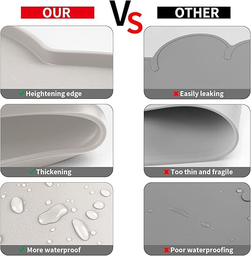 Miniatura 19 de Ptlom Mantel individual de silicona para perros y gatos, antideslizante, impermeable, para alimentos y agua, tapete para bandeja para cachorros