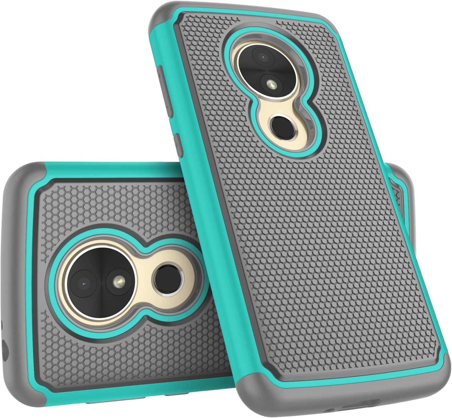 Tekcoo for Moto E5 Play Case,Motorola Moto E5 GO/Moto E5 Cruise Cute Case, [Tmajor] Shock Absorbing [Turquoise] Hybrid Rubber Silicone & Plastic Scratch Resistant Bumper Grip Sturdy Cases Cover