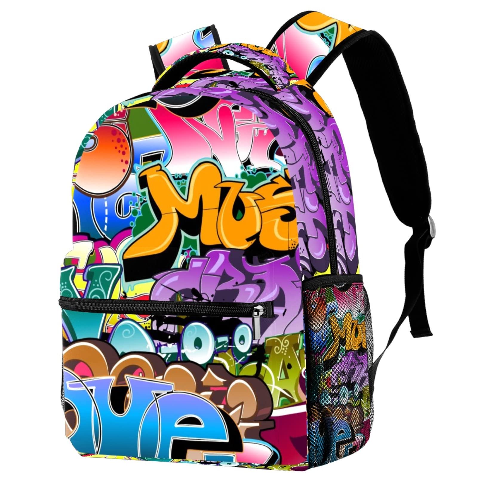Eslifey Graffiti Design Casual Backpack Rucksack School Bag Travel Daypack for Women Men, Multicolor 20,One Size