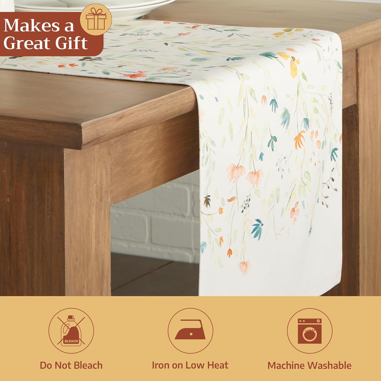 Maison d' Hermine Table Runner 100% Cotton Double Layer Table Runners 108 inches Long Decorative for Home Kitchen Dining Party Gifts for Mothers Day Spring Summer (Colmar)