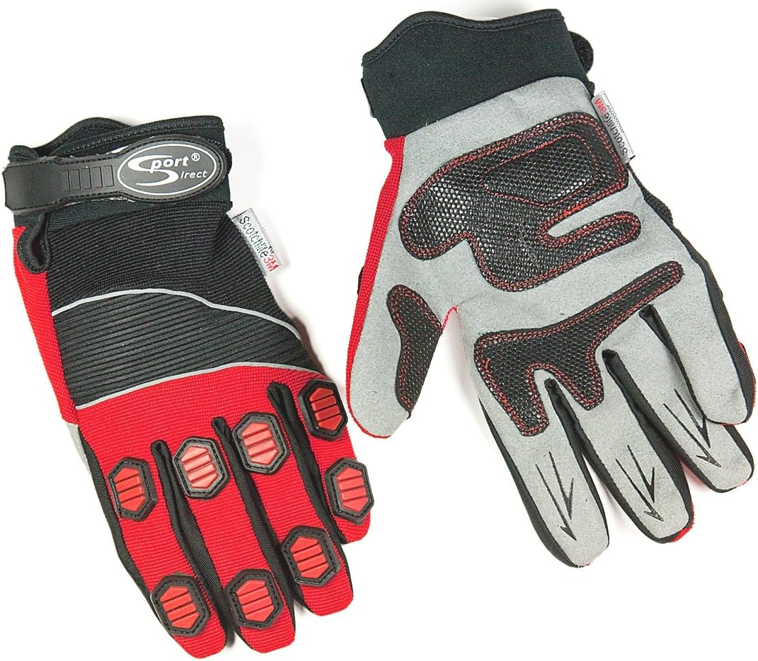 Sport Direct™ Childrens BMX Glove Psycho Black/Red Small Size Amazon