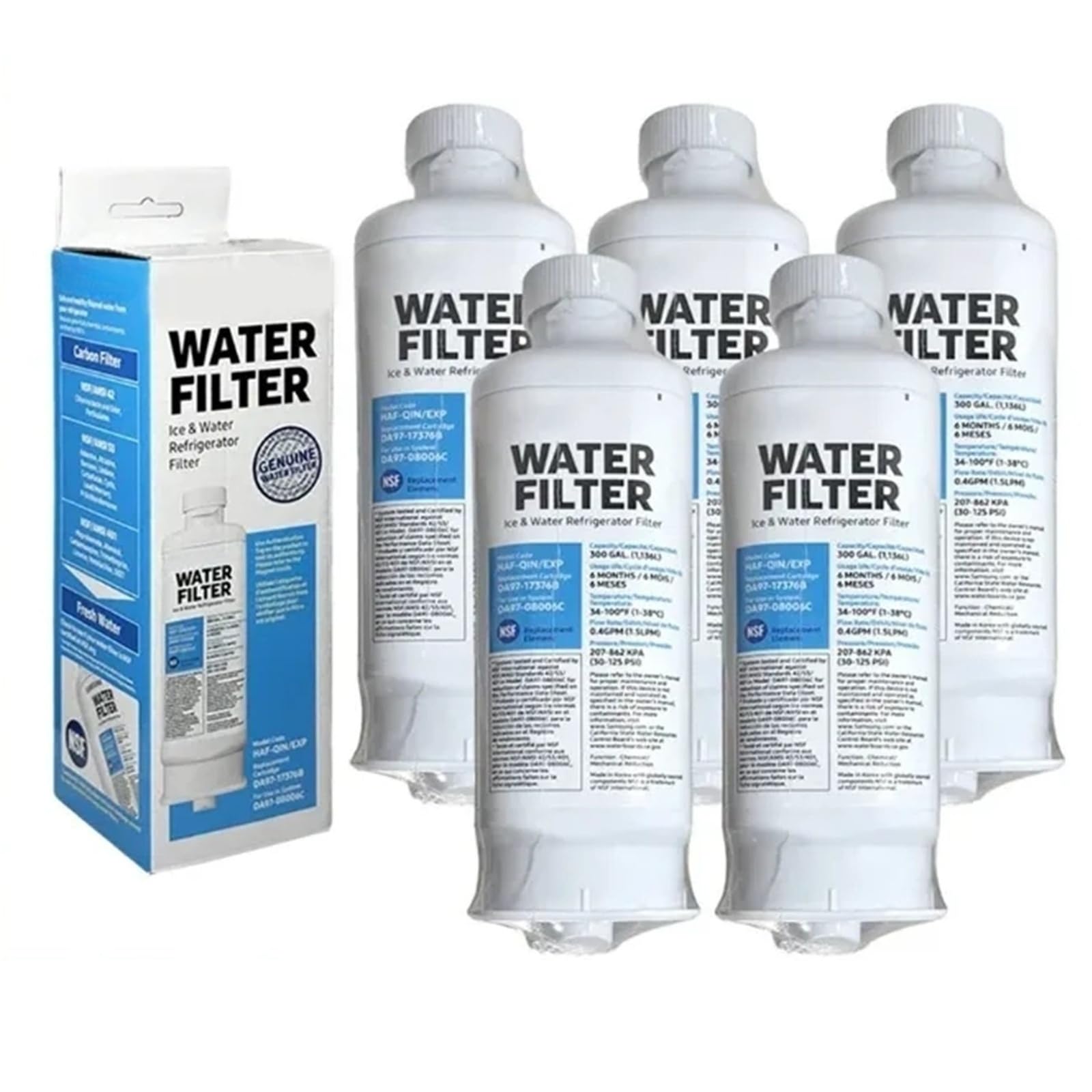 Filtro Acqua Frigorifero Filtro Di Ricambio DA97-17376B, Compatibile Con Samsung RF28R7351SG RF23M8070SR Accessori Frigorifero(5PCS)