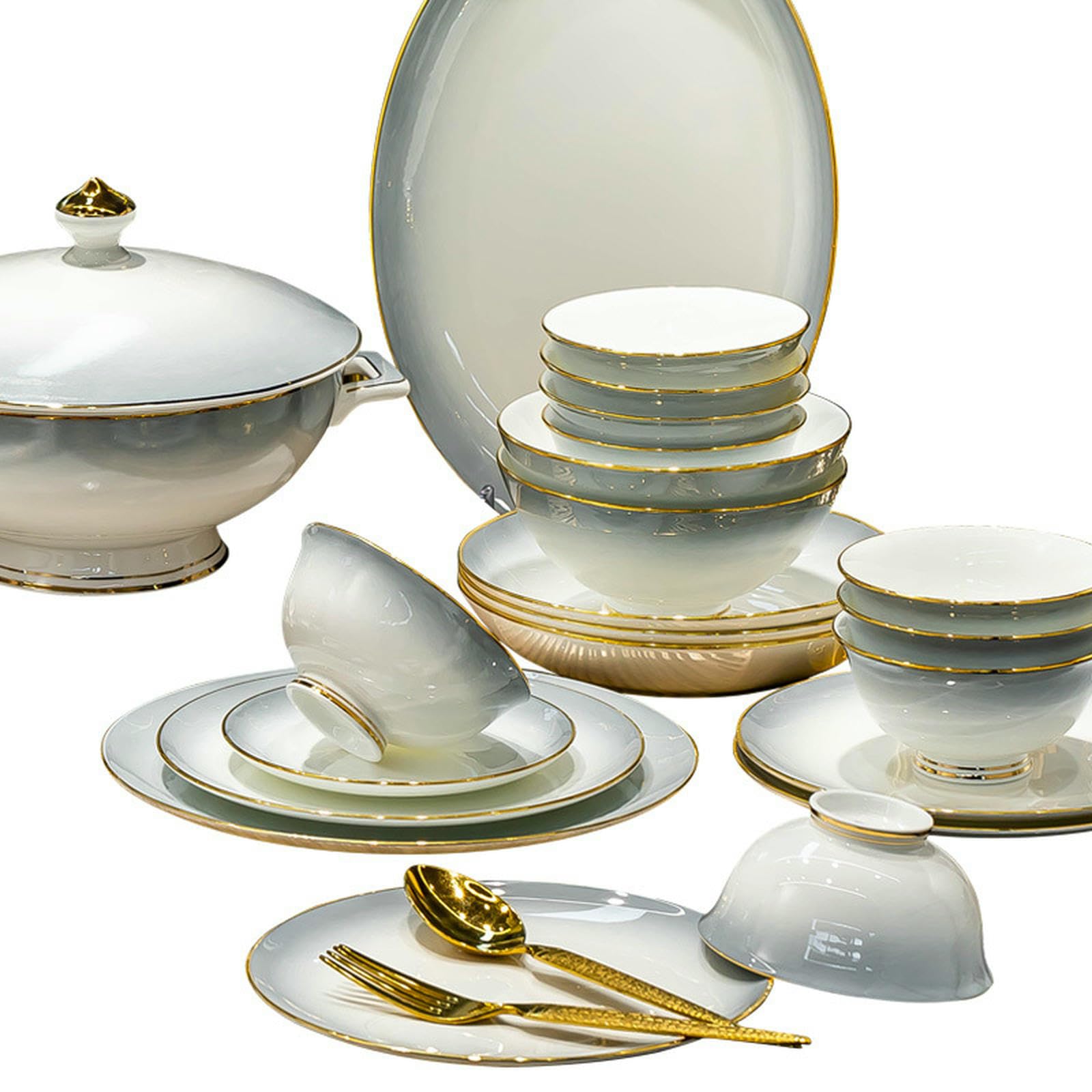 Porcelana kostna okrągły kwiat wykwintne naczynia domowe odporne na wysokie temperatury zindywidualizowana zastawa stołowa - 30 cm naczynia rybne
