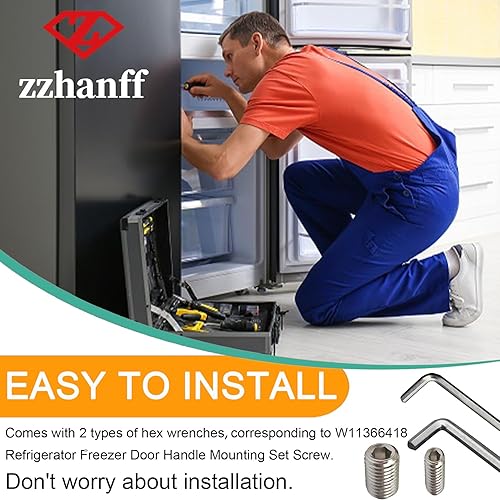 Miniatura 6 de zzhanff Juego de tornillos de montaje para manija de puerta de refrigerador y congelador W11366418 AM 1-5-1 - EA221008EA230910 (paquete de 1,