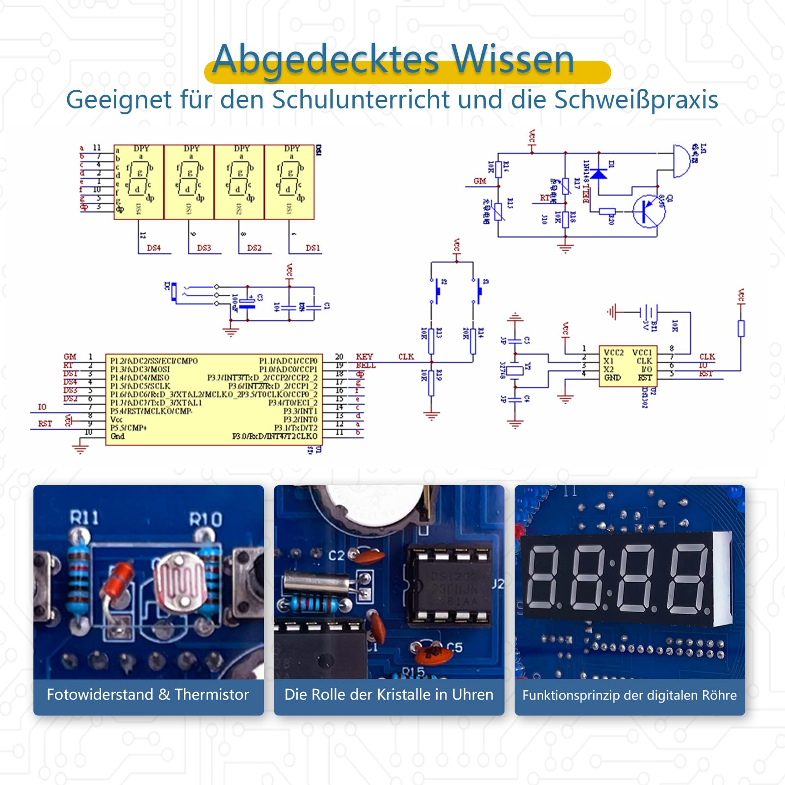 EIELE Digitaluhr-Lötset Mit Transparentem Gehäuse – DIY Übungsset Für Elektronik-Einsteiger