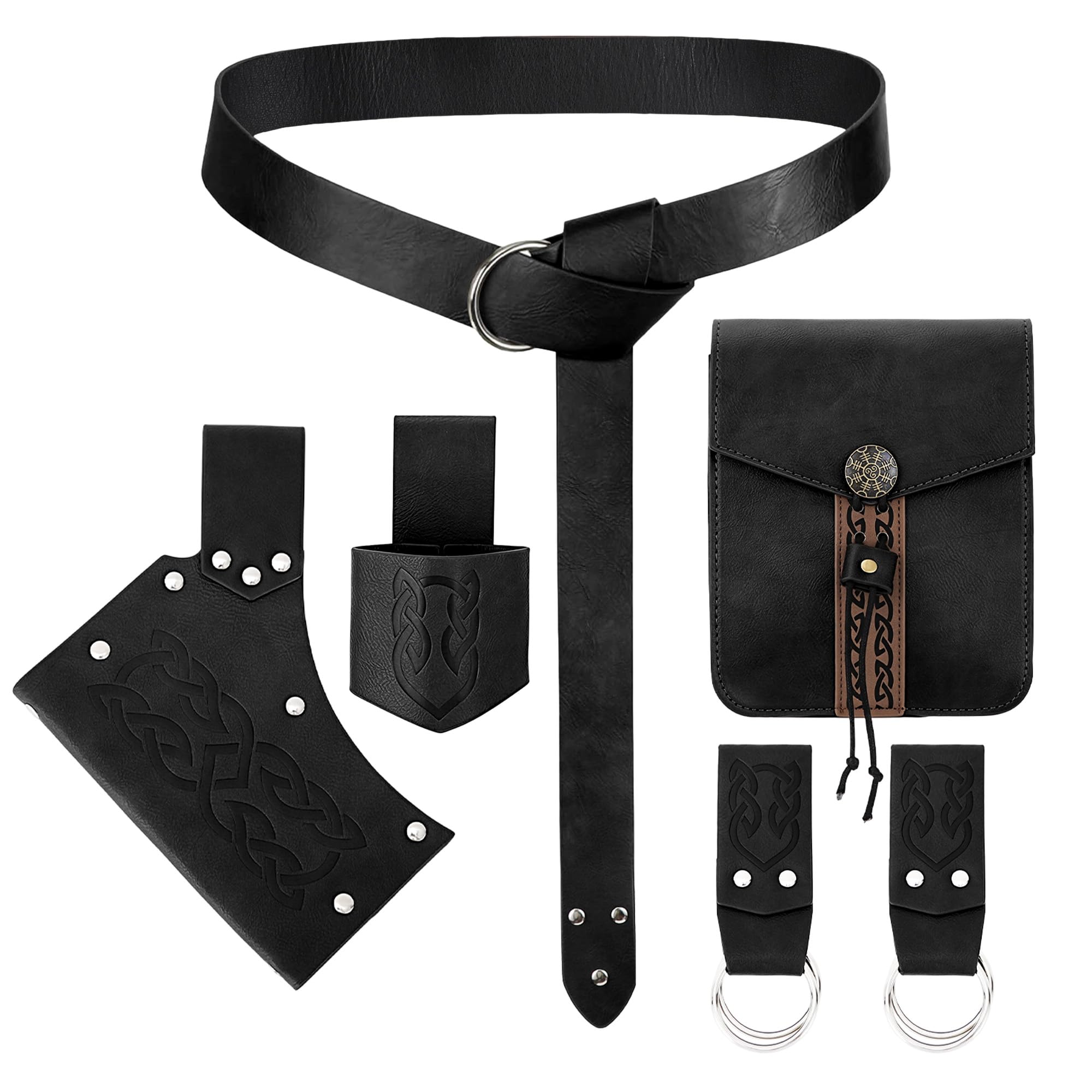 Cintura medievale costume accessori set pelle spada rana corno fondina telefono sacchetto clip cintura per rinascimentale Cosplay