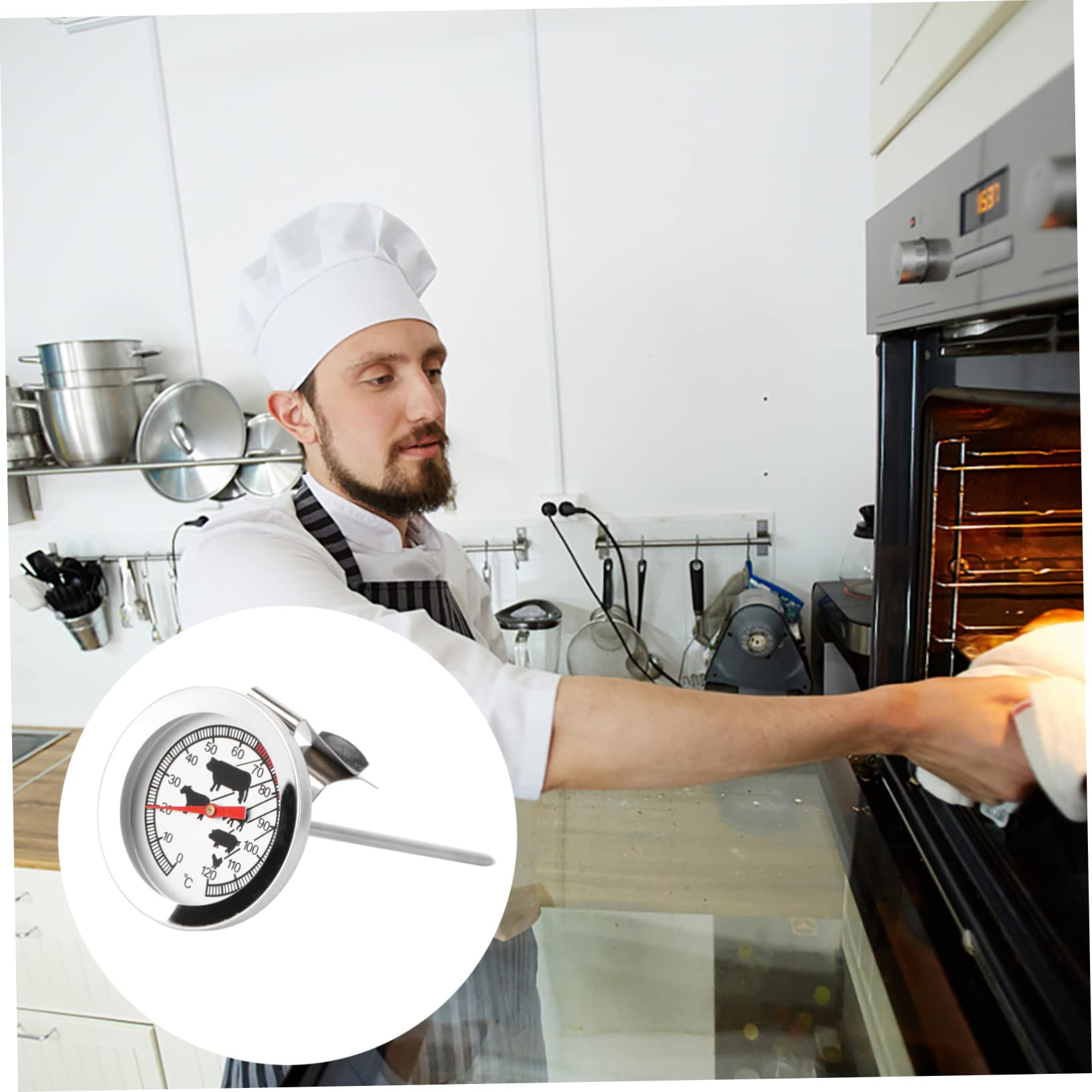 3 Piezas Termómetro Bimetálico Parrilla De Comida Cocina Parrillas Para Asar Carne Termómetro De Carne a La Parrilla Termómetro Para Carne Termómetro Wifi Acero Inoxidable MAGICLULU