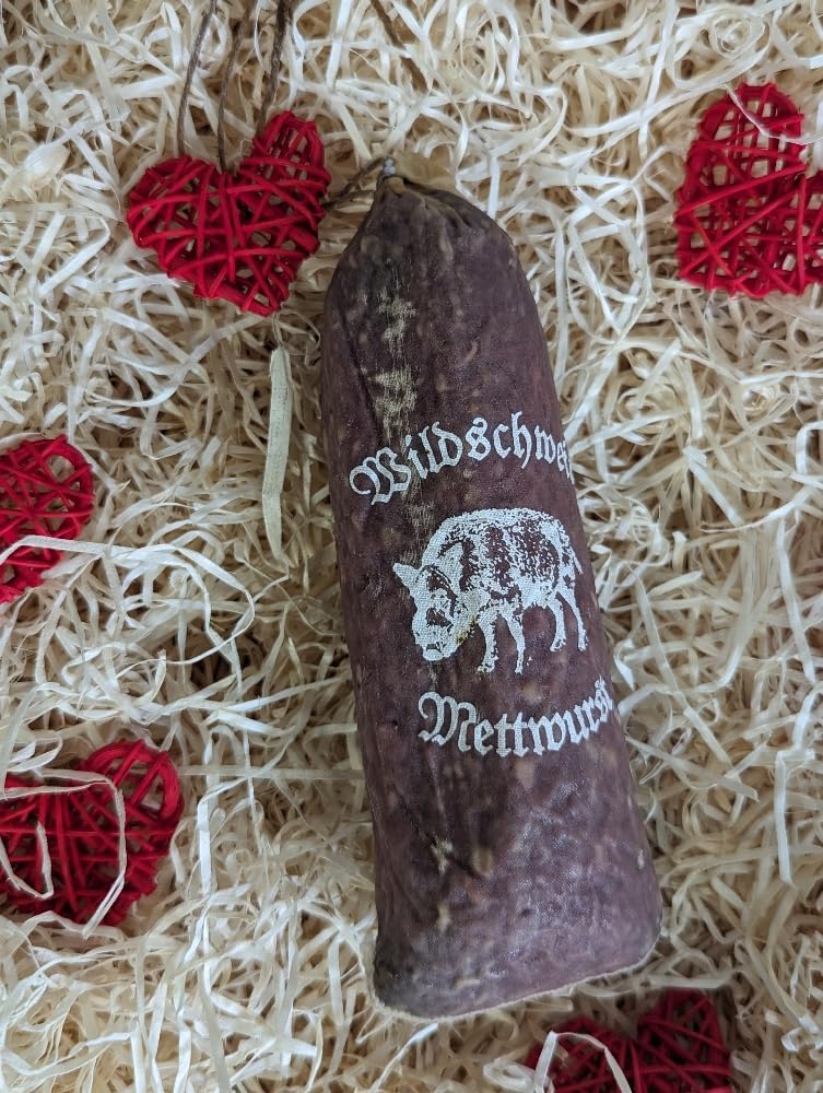 REGIONALA24 – Wildschweinmettwurst luftgetrocknet Handmade Manufaktur Wildschwein Mettwurst Wurst Salami Wildsalami