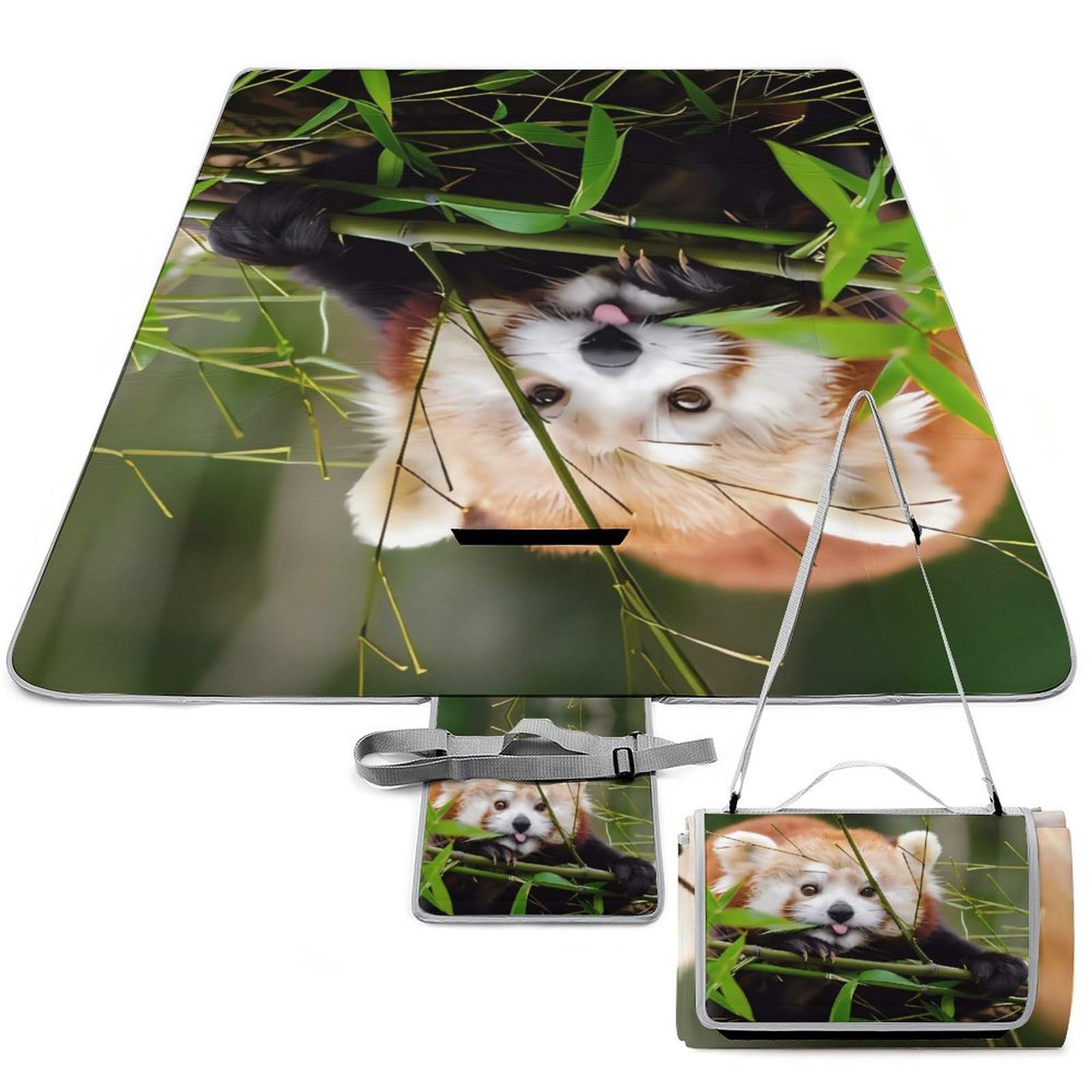 Couverture de pique-nique 148x148 cm imperméable et pliable Little Red Panda