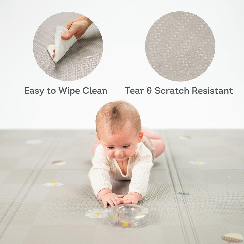 Taf Toys Fold & Play Checkers Mat - Reversible Foam Playmat - Ultra-Durable, Waterproof, Cushioned Surface, Foldable - Ideal for Babies & Toddlers Playtime 140 x 140cm