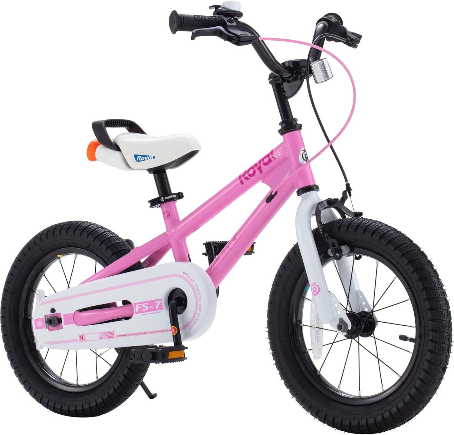 RoyalBaby Freestyle-7 Toddlers Kids Bike 12 Inch Wheel Dual Handbrakes Bicycle Beginners Boys Girls Ages 3-4 Years, Pink