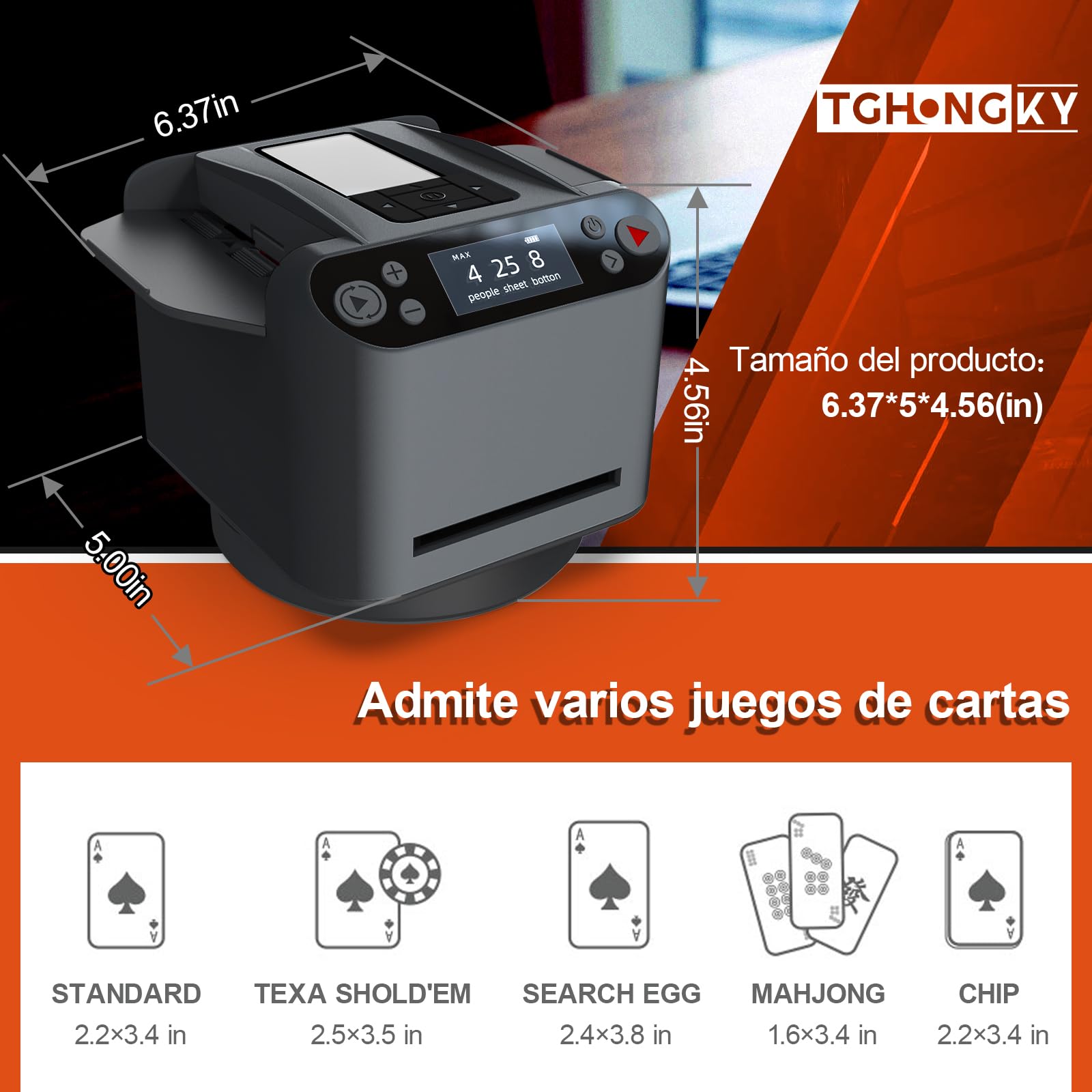 2 en 1 Distribuidor y barajador automático de Cartas Rotación de 360°Máquina automática Distribuidor de Cartas para Juegos de Cartas con 4 Botón Inalámbrico para Viajes y Fiestas
