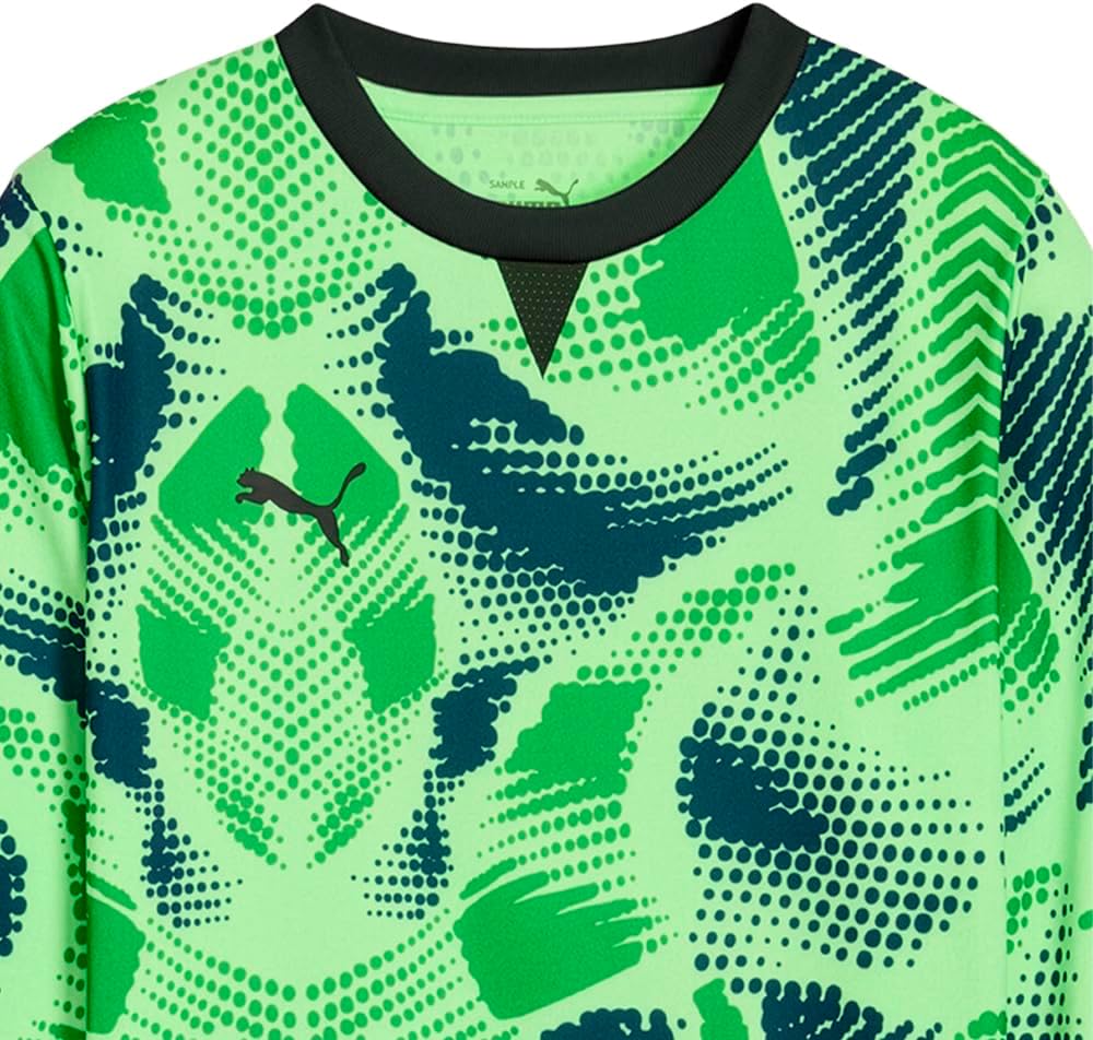 PUMA Kids Boys Team Target Goalkeeper Crew Neck Replica Jersey Casual - Green