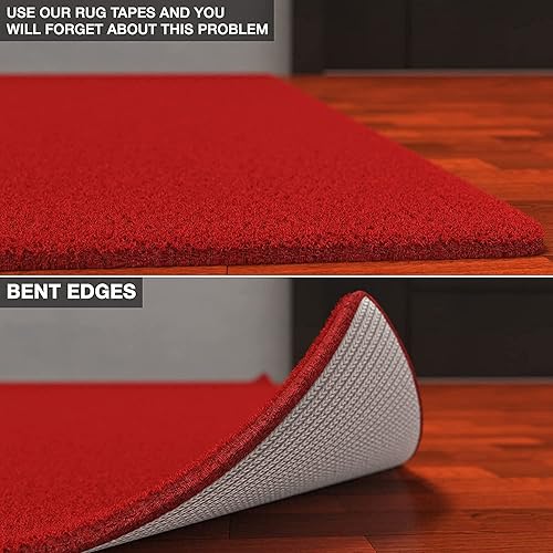 Miniatura 4 de Paquete de 32 agarraderas antideslizantes para alfombras que mantienen la alfombra en su lugar y las esquinas planas, para todo tipo de suelos de