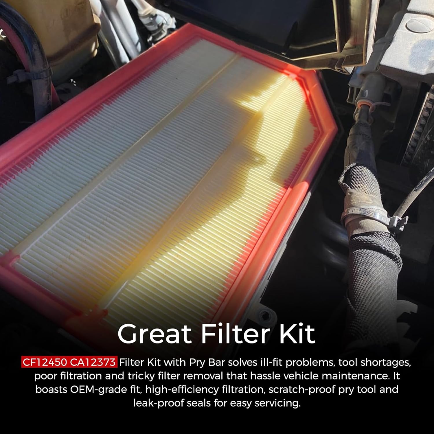 CF12450 Engine & Cabin Air Filter Kit Compatible with Jeep Gladiator 2020-2024 Wrangler JL 2018-2024 2.0L 3.6L Gas Maintenance Set Replace CF12450 CA12373