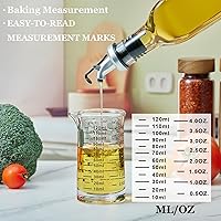 Vista 3 de Ackers - Vaso medidor de vidrio de 4 onzas, vaso de chupito de borosilicato con boquilla en forma de V (paquete de 2)