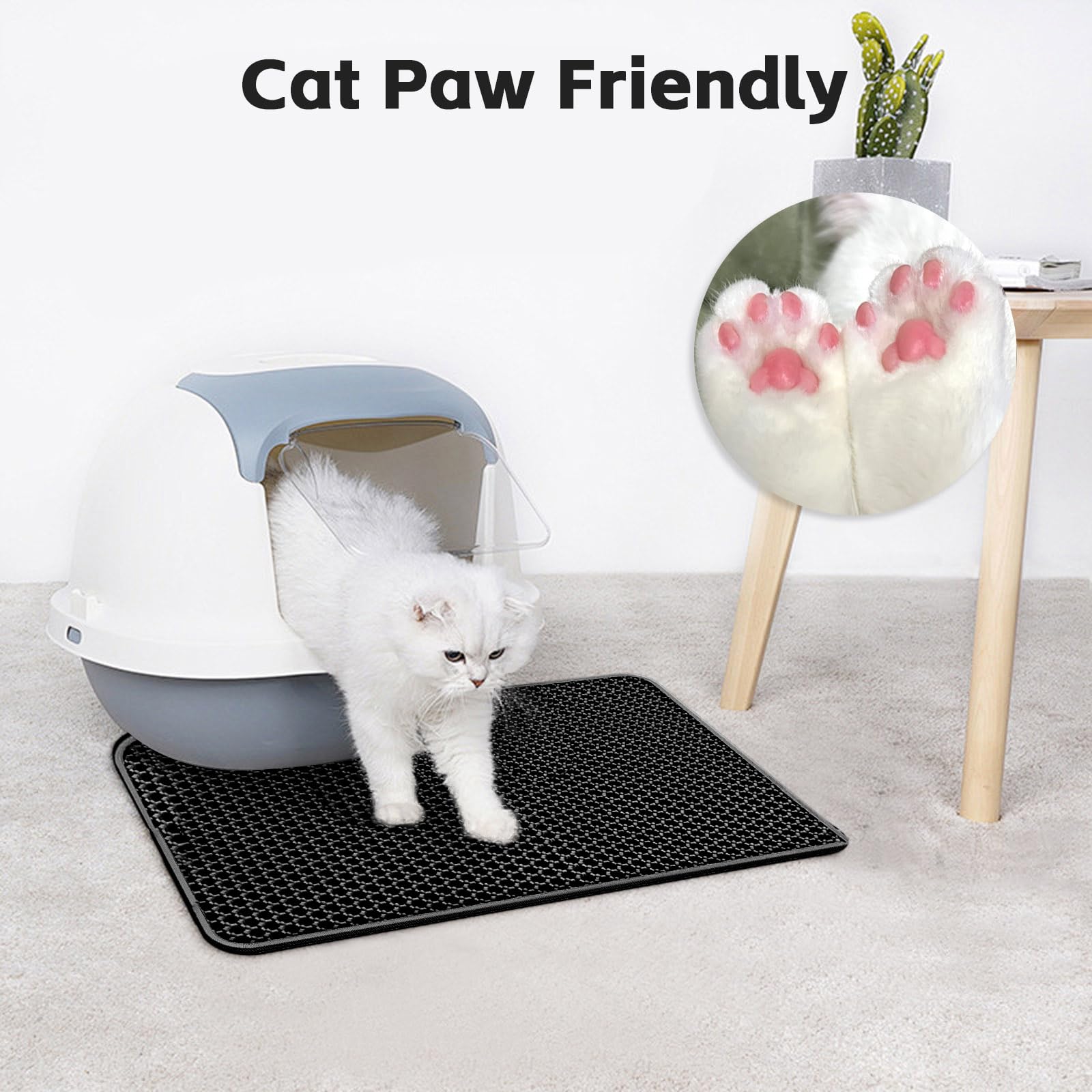 Katzenklo Matte 90×60 Cm Doppelte Schicht - Wasserdichte Unterlage Mit Wabenstruktur