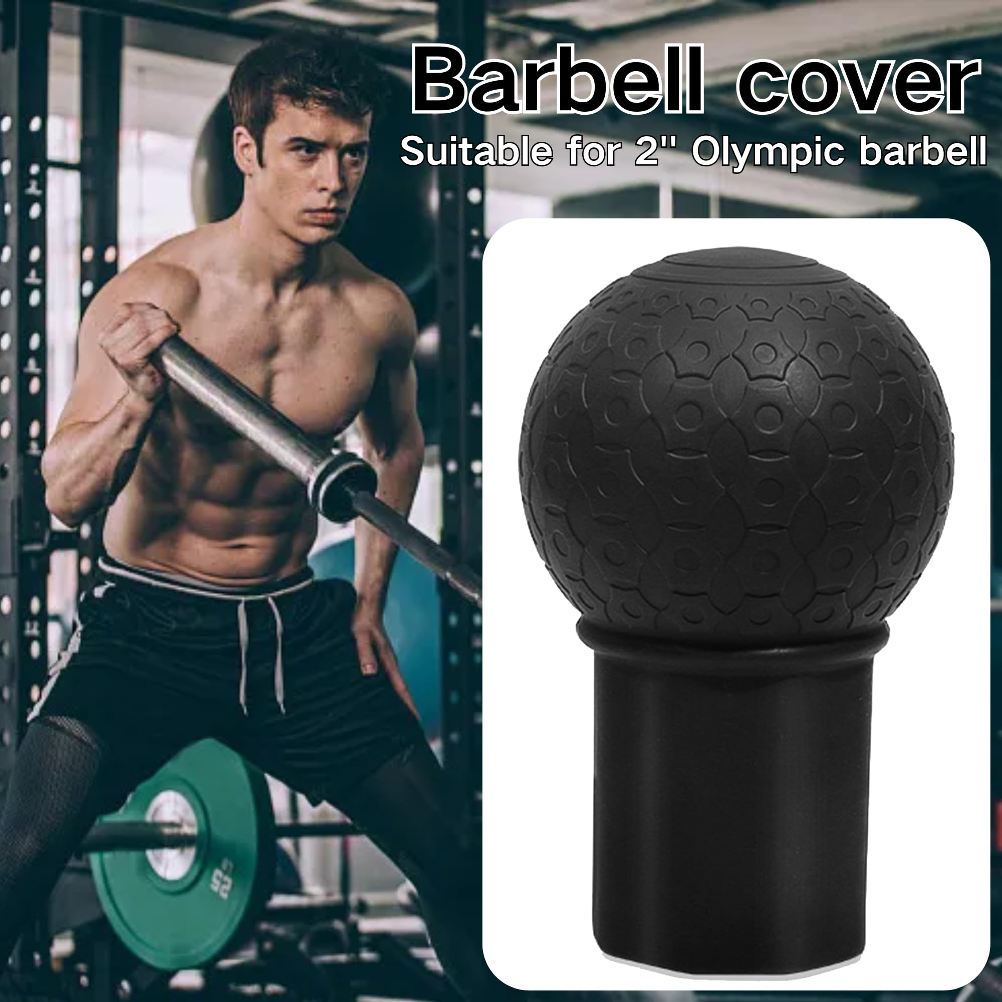 SUQ Embout Landmine Pour Barre Olympique 2" (5,1 Cm) - Rotation 360°, En Caoutchouc Antidérapant - Pour Press, Row, Squats Et Plus