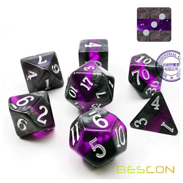 Foto 2 de 5 de bescon minerales rocas Gem Vines Polyhedral D & D RPG dados conjunto de 7
