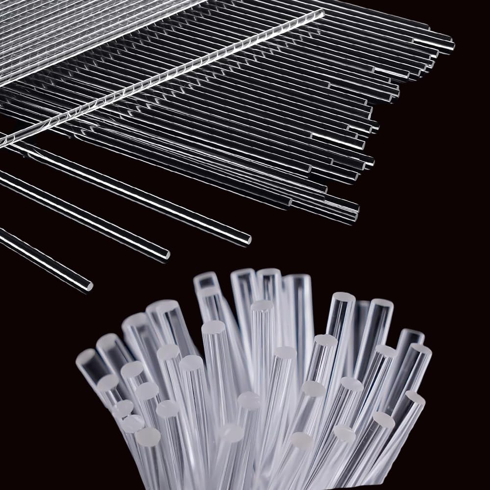 120 PCS 8 Inch Cake Pop Sticks, Clear Acrylic Cake Topper Sticks, 2mm Diameter Cake Dowels for DIY Crafts Party Cake Decorations Wedding Halloween Christmas