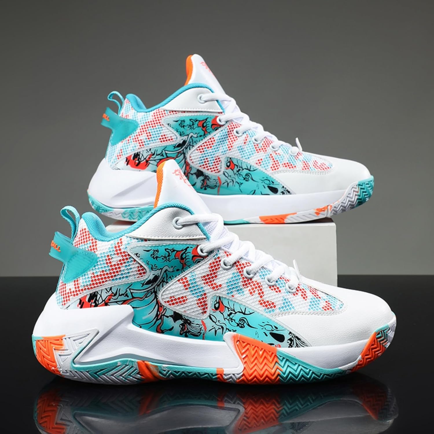 Qiucdzi Womens Basketball Shoes Fashion Sneakers Comfortable Athletic Lightweight Non Slip Outdoor Sport Volleyball Walking Shoes