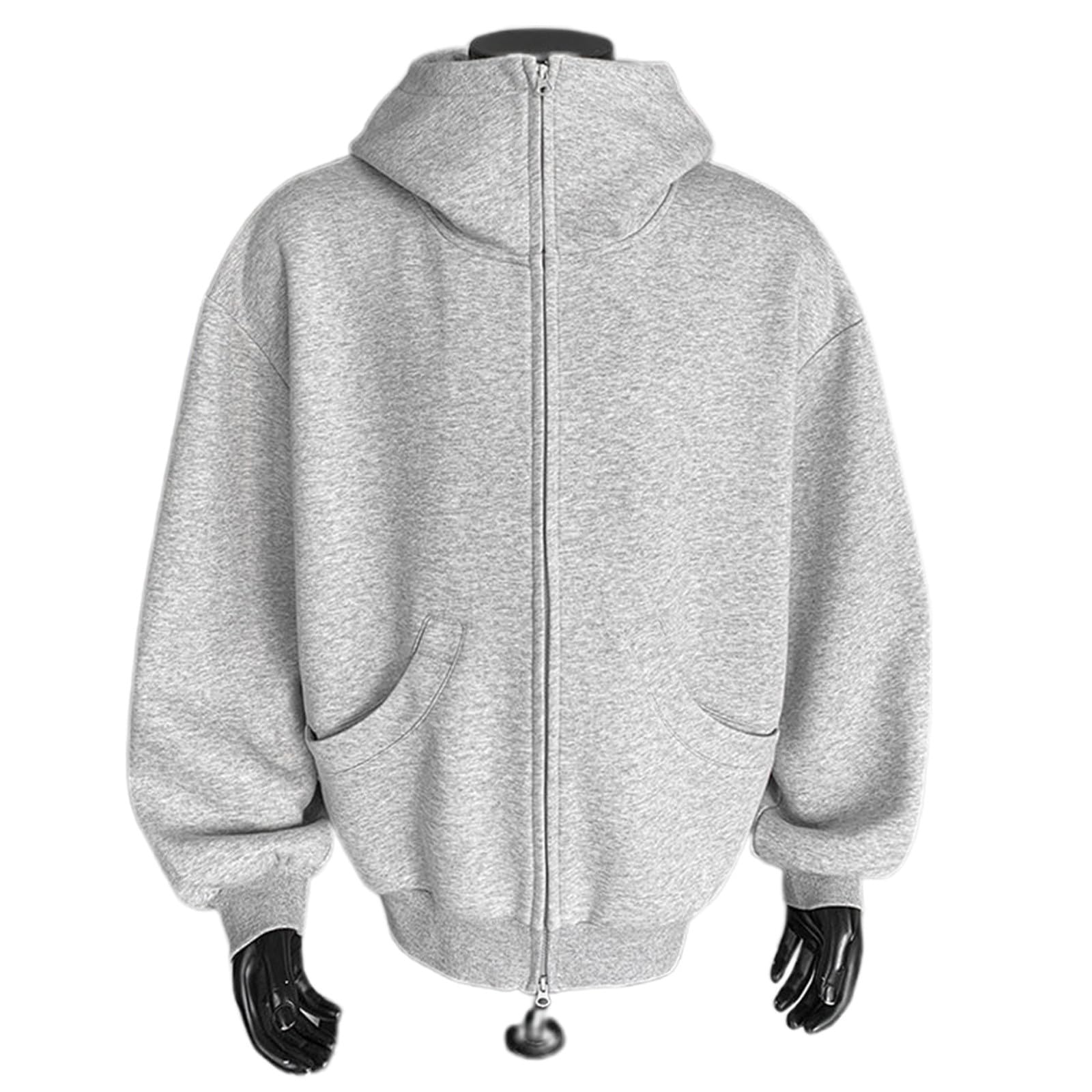 Herren Hoodies & Sweatshirts Leichter, bequemer Kapuzenpullover mit Reißverschluss, lässige, locker sitzende Pulloverjacke für den Alltag Outdoor-Aktivitäten
