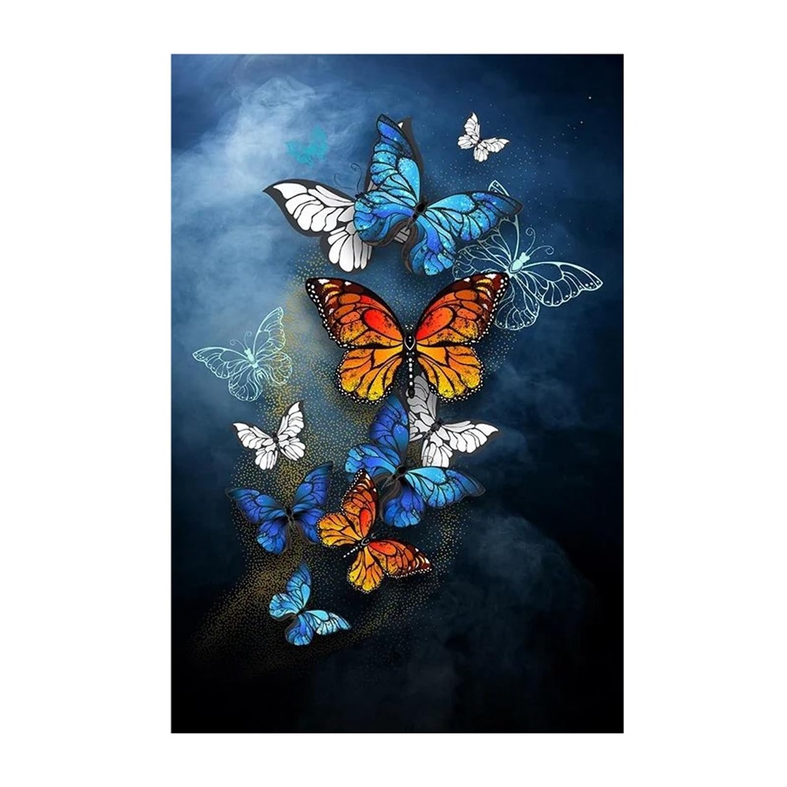 Cuadro sobre lienzo de mariposas abstractas de colores para decoración moderna de 40x50cm