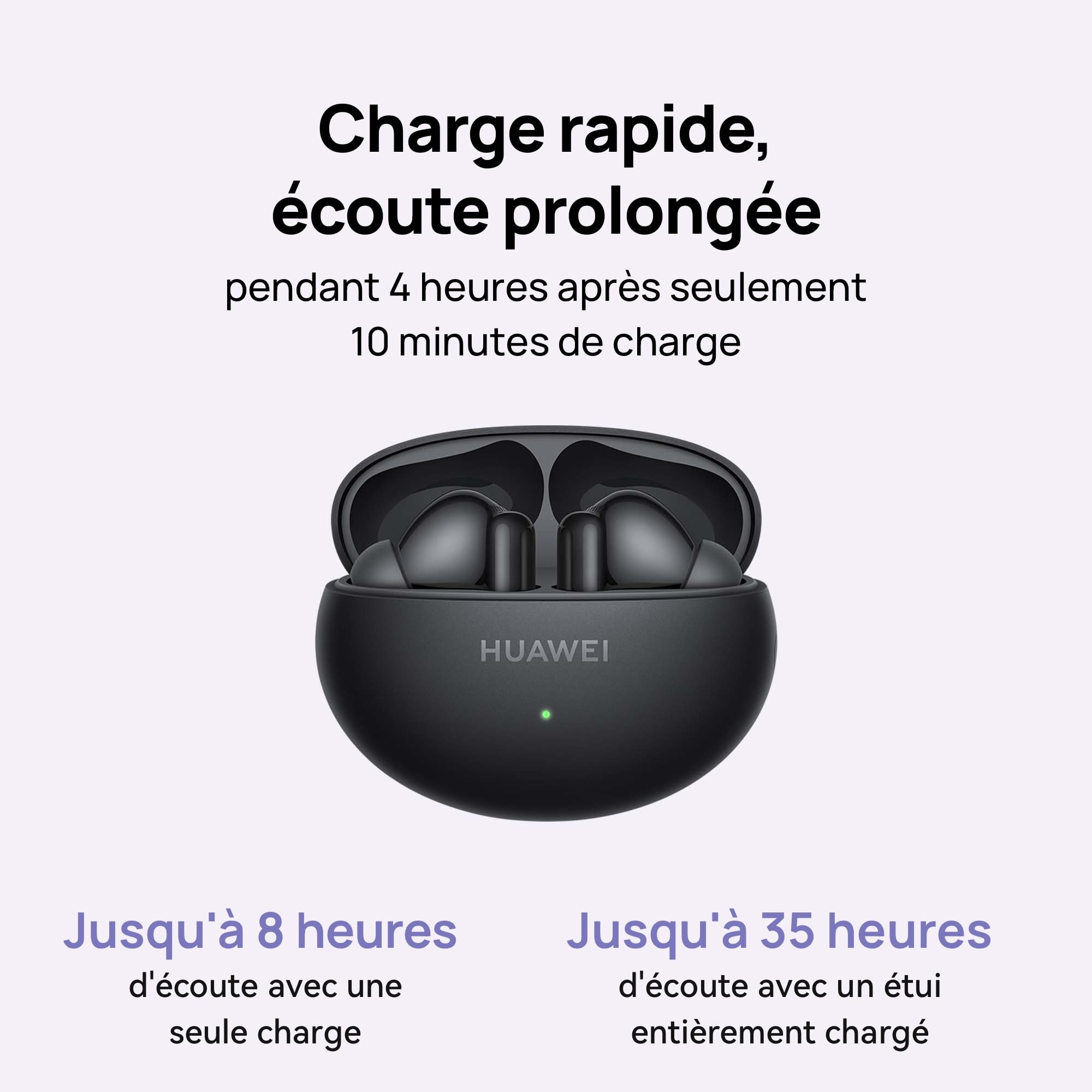 HUAWEI FreeBuds 6i écouteurs sans Fil, Bluetooth 5.3, Suppression Active du Bruit (ANC) 3.0 Intelligente, Basses percutantes, 35 Heures d'autonomie, IP54, avec iOS, Android et Windows, Noir